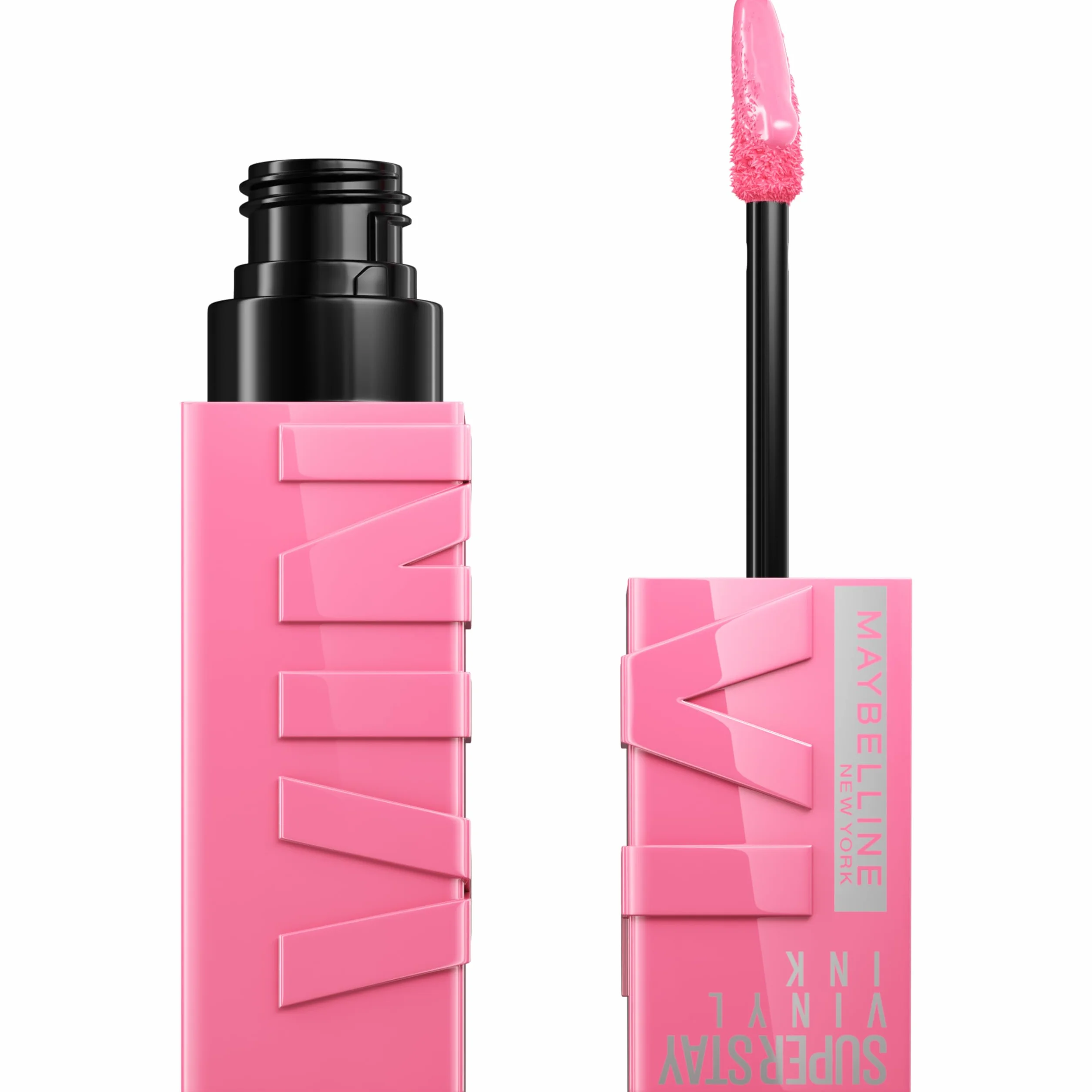 Maybelline New-York - Pomadka w płynie - Efekt błyszczącego winylu - Długotrwała - SuperStay Vinyl Ink Pink - Odcień : Upbeat (155)