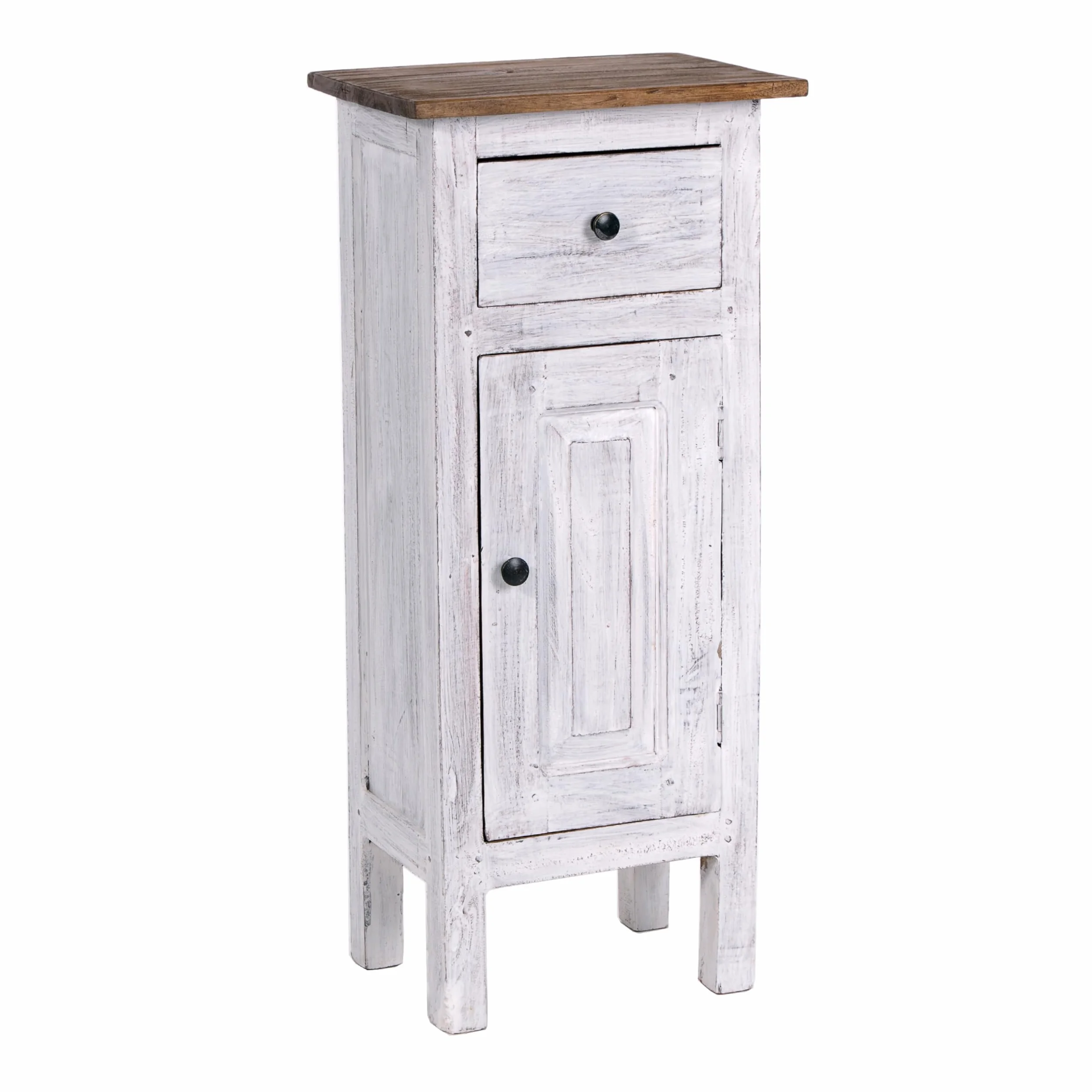 Flurschrank Plant 80 80x36x25 cm mahagoni z recyklingu szafka przedsionkowa shabby chic kolor 05 biały-naturalny