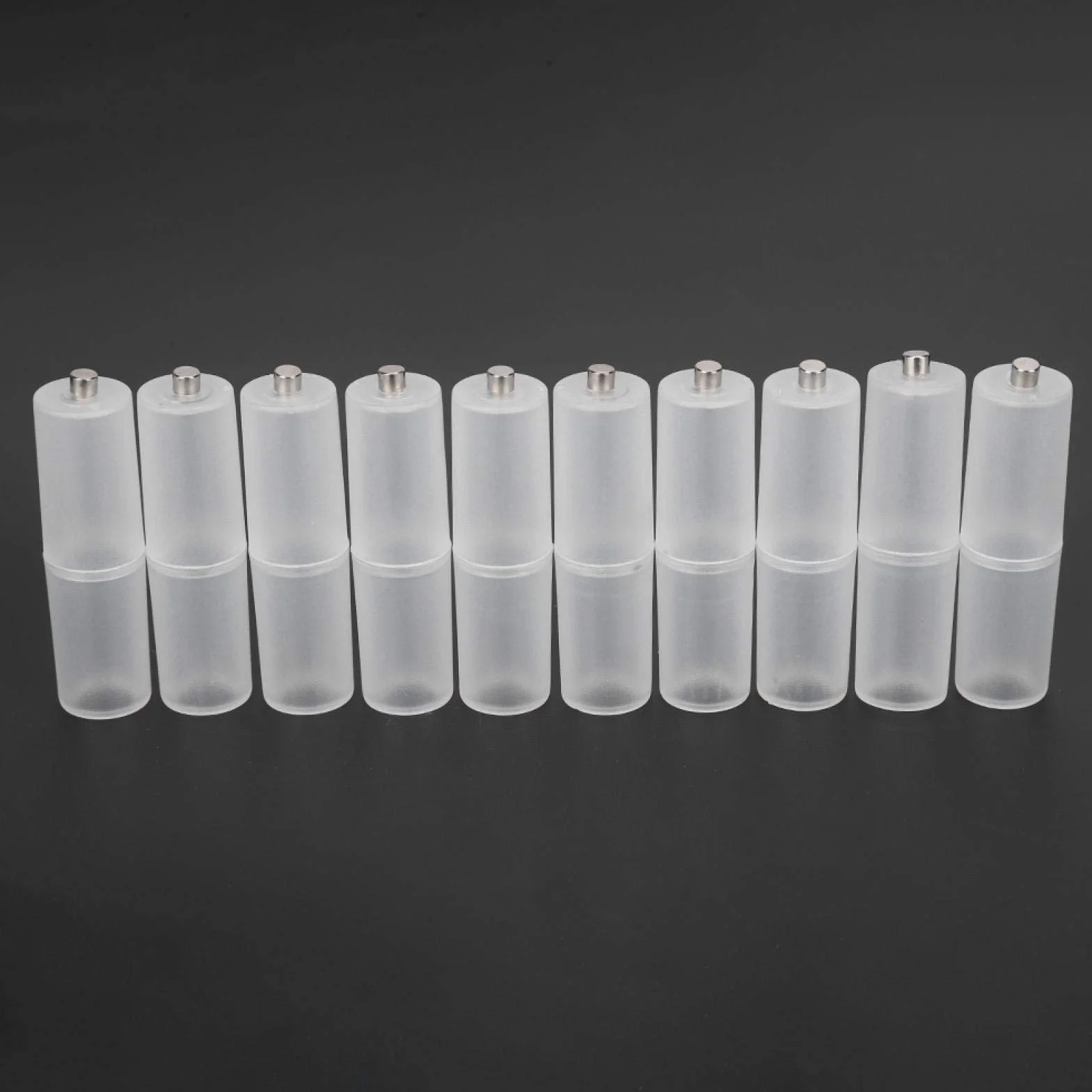 Adapter Konwertera Baterii, 10 Sztuk Adaptera Baterii AAA na AA, Adapter Konwertera Baterii AAA na AA, Uchwyt Baterii na Baterię (Przezroczysty)