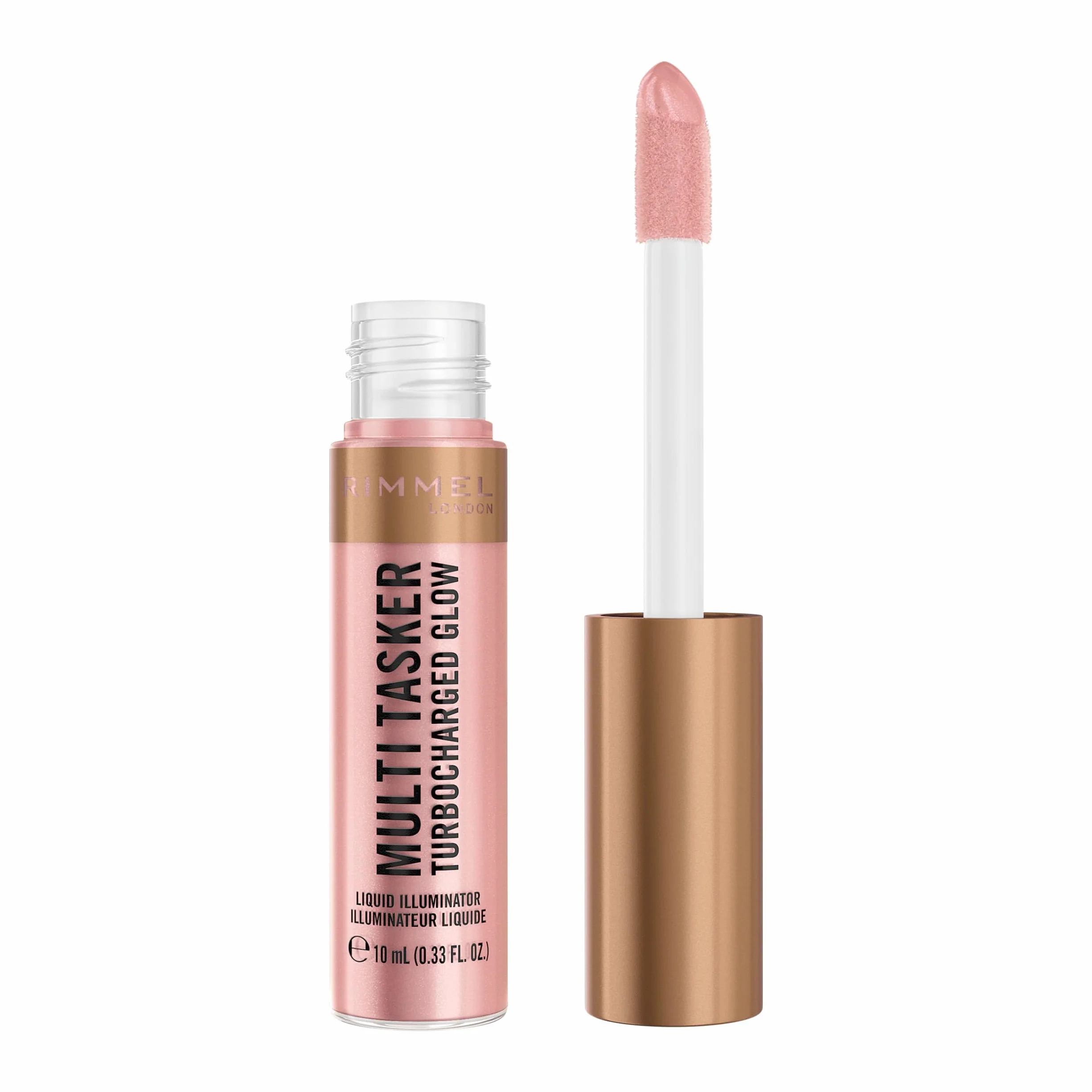 Rimmel Multi Tasker Turbocharged Glow rozświetlacz do twarzy w płynie, 005 Iconic as Usual, 10 ml