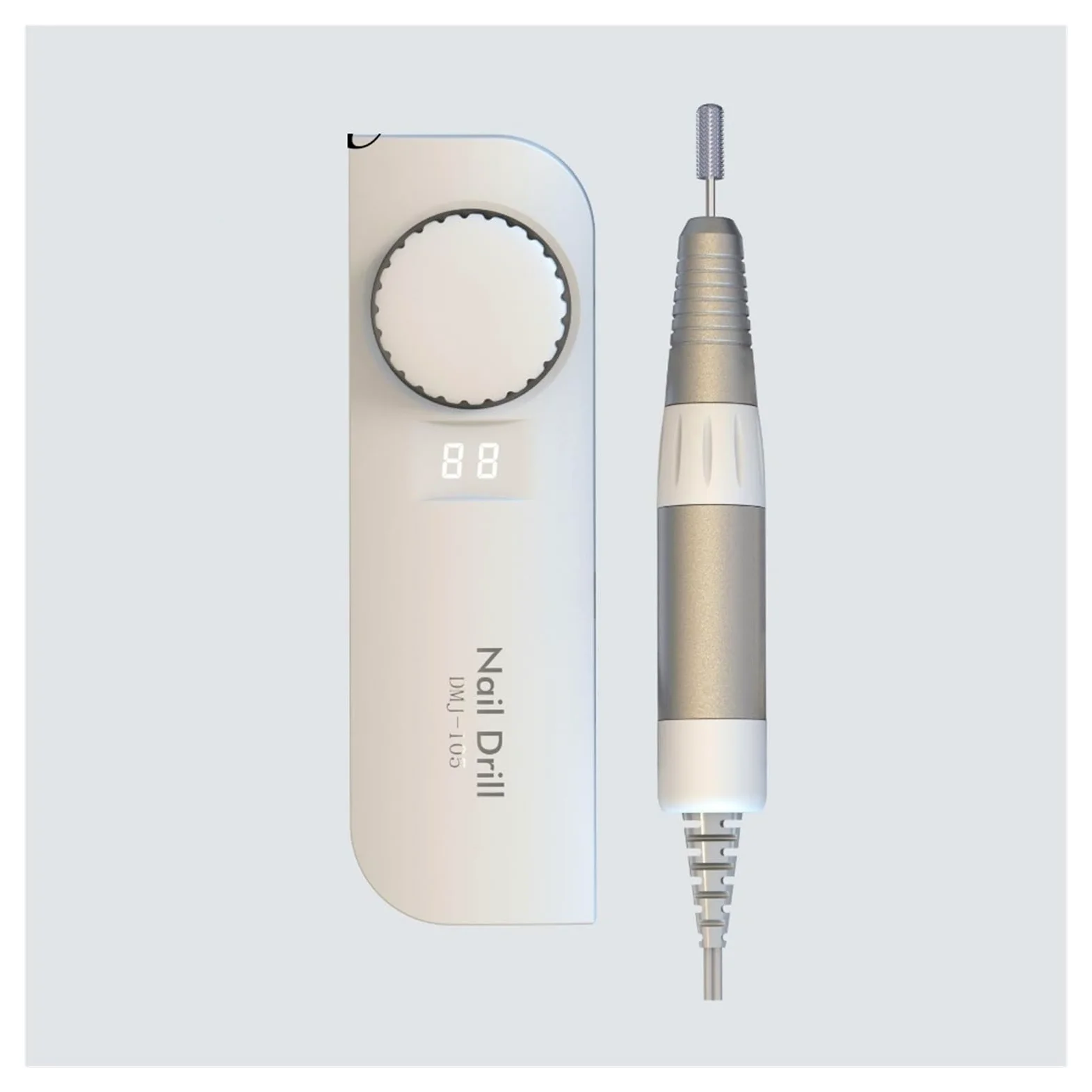 Frezarka do paznokci, 35000RPM wiertarka do paznokci, akumulatorowy mistrz paznokci do manicure, przenośna frezarka do paznokci z wyświetlaczem HD LCD(Wit)