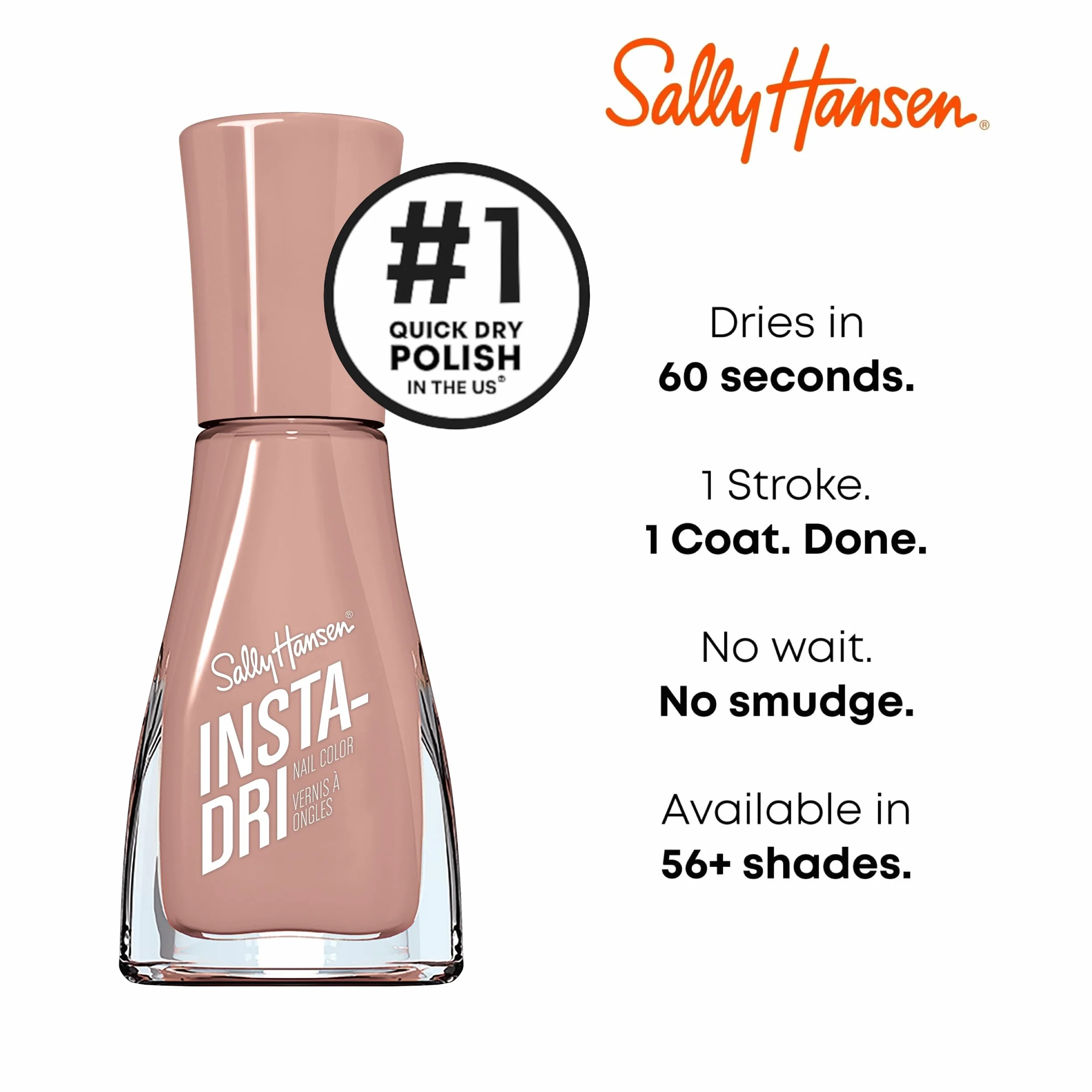 Sally Hansen Insta Dri szybkoschnący lakier do paznokci, długotrwały, intensywny kolor, nr 203 – Racey Rouge