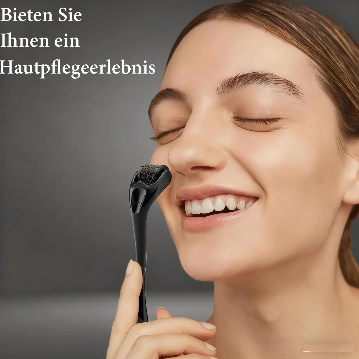 Wałek do brody 0,3 mm – 540 Titan Derma roller do brody i porostu włosów, wałek z mikroigłami do twarzy, skóry głowy i ciała, tytanowe igły dla mężczyzn i kobiet – wałek do blizn z efektem