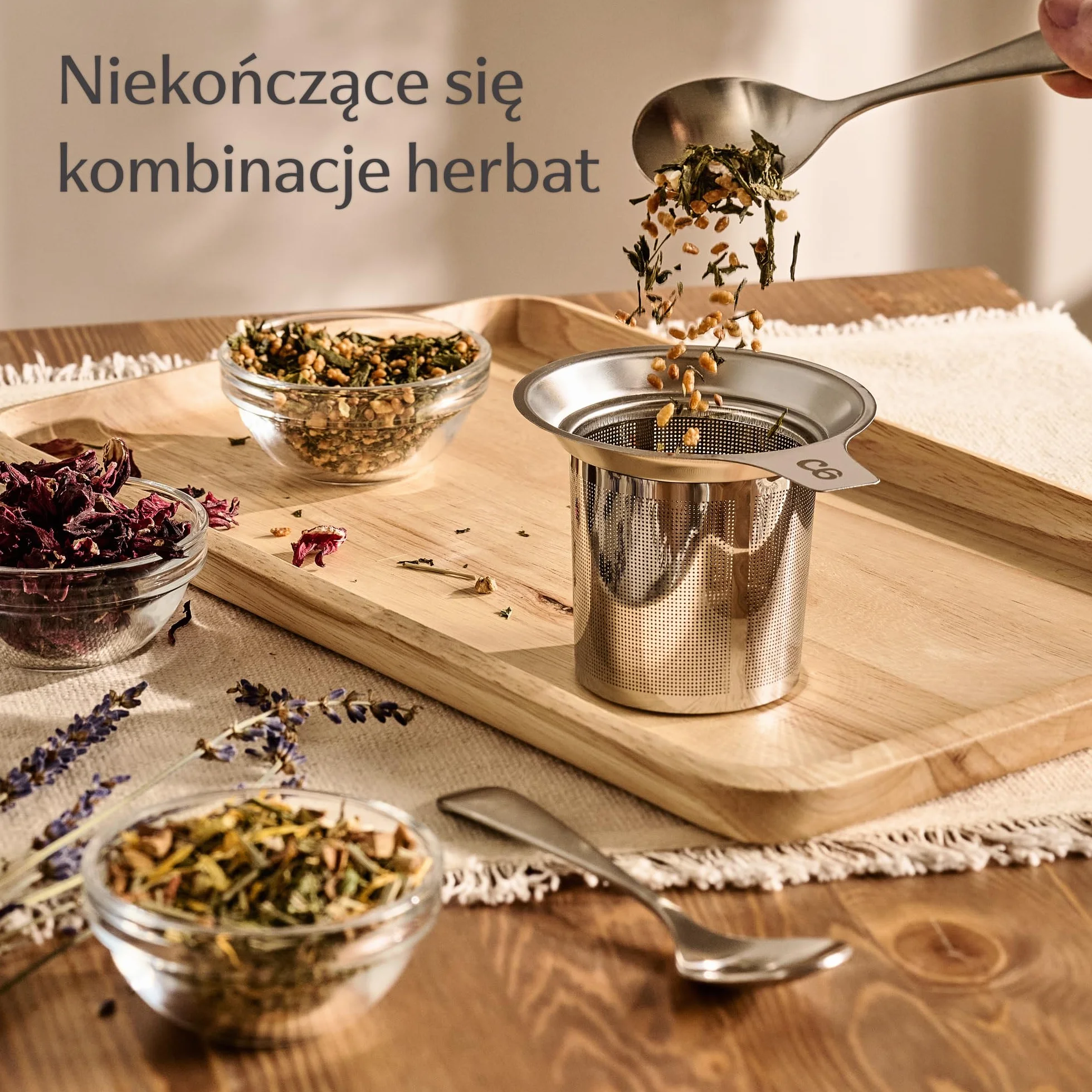 Filiżanka do herbaty ceramiczna z sitkiem i pokrywką 400 ml zieleń matcha
