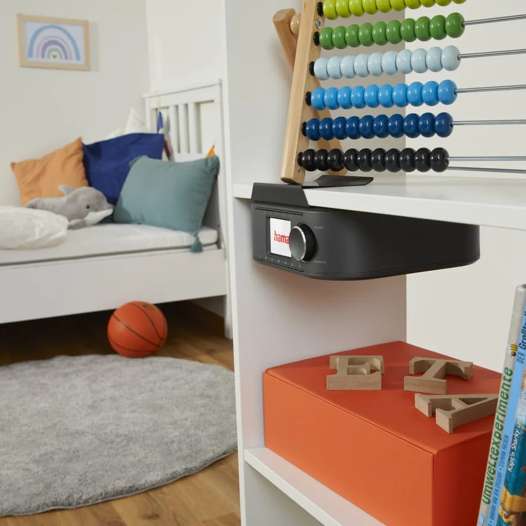 Hama Radio internetowe Hama DIR355BT DAB/DAB+, Bluetooth i Spotify (radio kuchenne FM, z wejściem AUX, z funkcją budzika i wyświetlaczem, radio podszafkowe z płytą montażową bez wiercenia), czarne