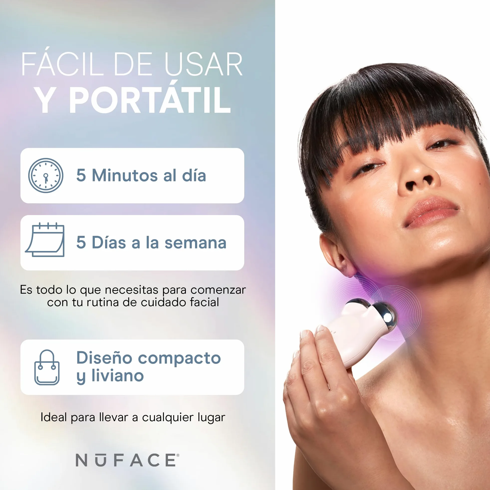 NuFACE MINI+ Zestaw mikroprądowych urządzeń do twarzy – oczyszczone przez FDA urządzenie do modelowania twarzy i ujędrniania skóry do konturowania i tonowania + mikroprądowy aktywator żelowy, jedwabny