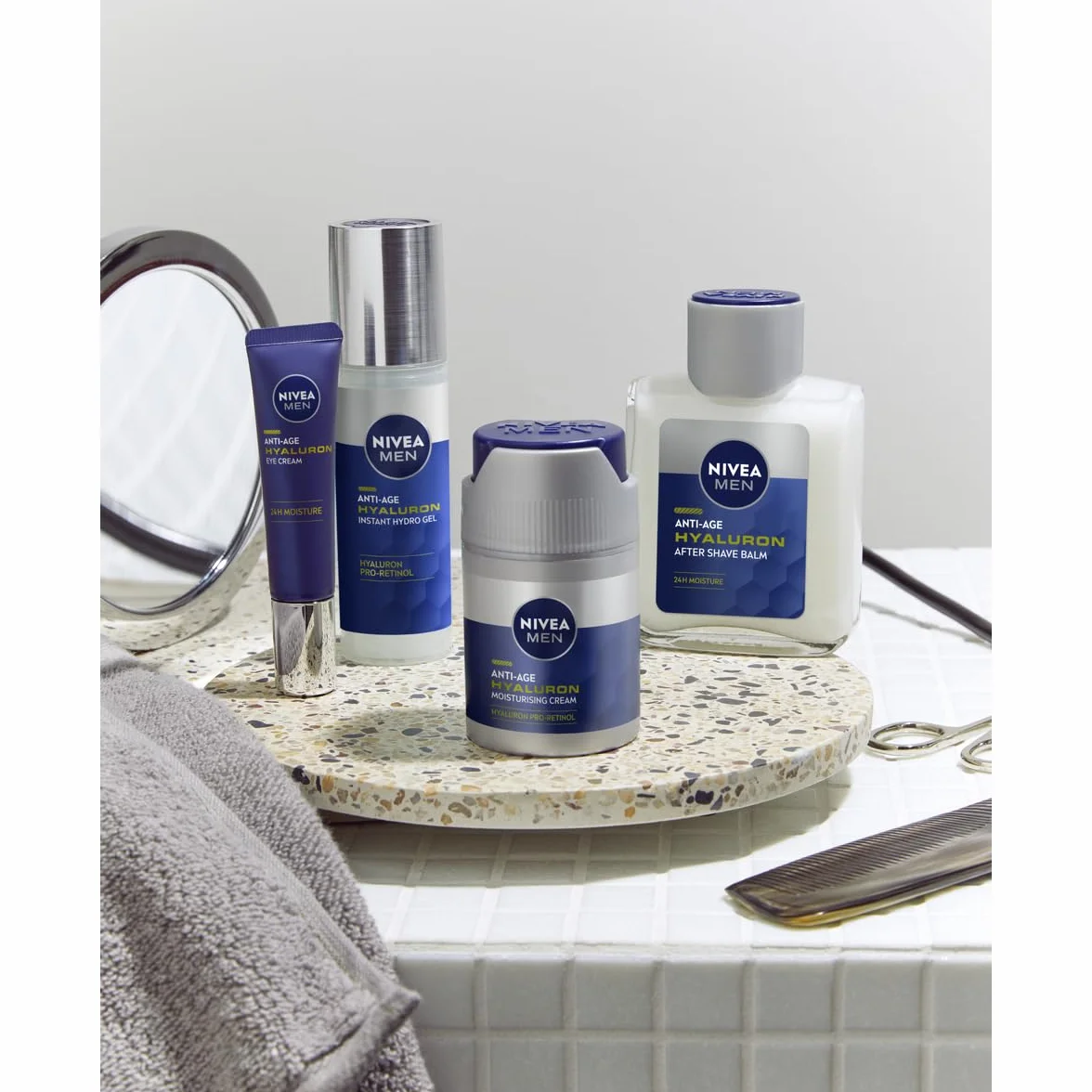 NIVEA MEN Hyaluron Przeciwzmarszczkowy krem nawilżający pod oczy dla mężczyzn z kwasem hialuronowym, 15 ml