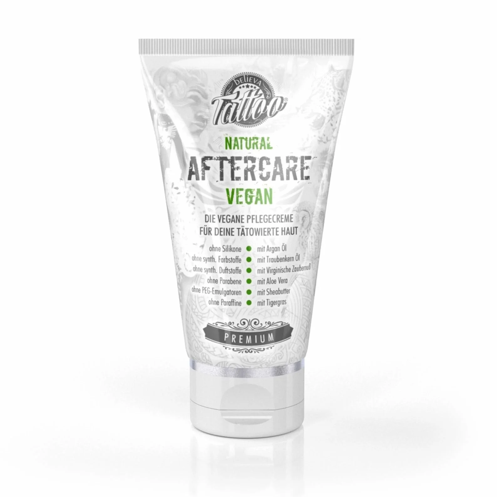 Believa Tattoo Care Cream - wegańska pielęgnacja tatuażu po tatuażu (150ml)