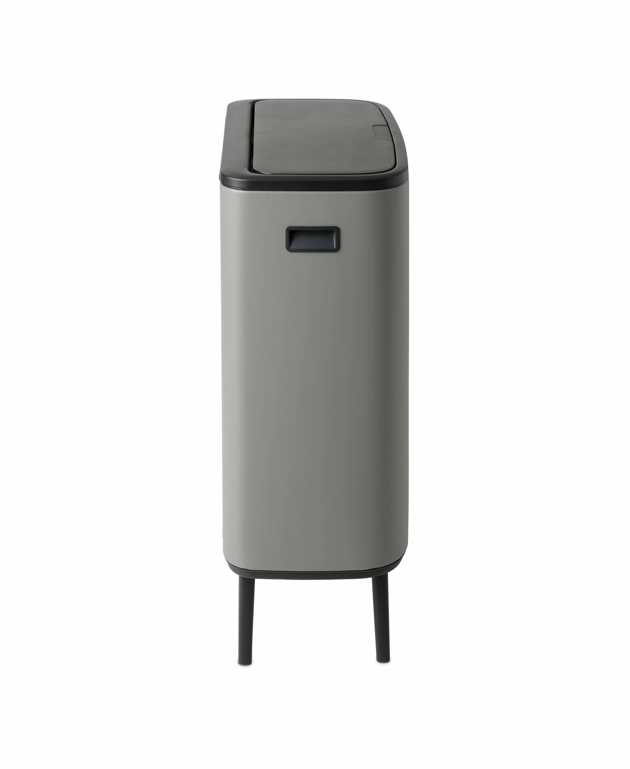 Brabantia - Bo Touch Bin High 2x30L - Duży Kosz na Śmieci do Kuchni - Otwieranie Soft-Touch - Podwójny Kosz z Wyjmowanymi Wewnętrznymi Wiadrami - Dołączone Worki na Śmieci - Grey - 55 x 31 x 82 cm