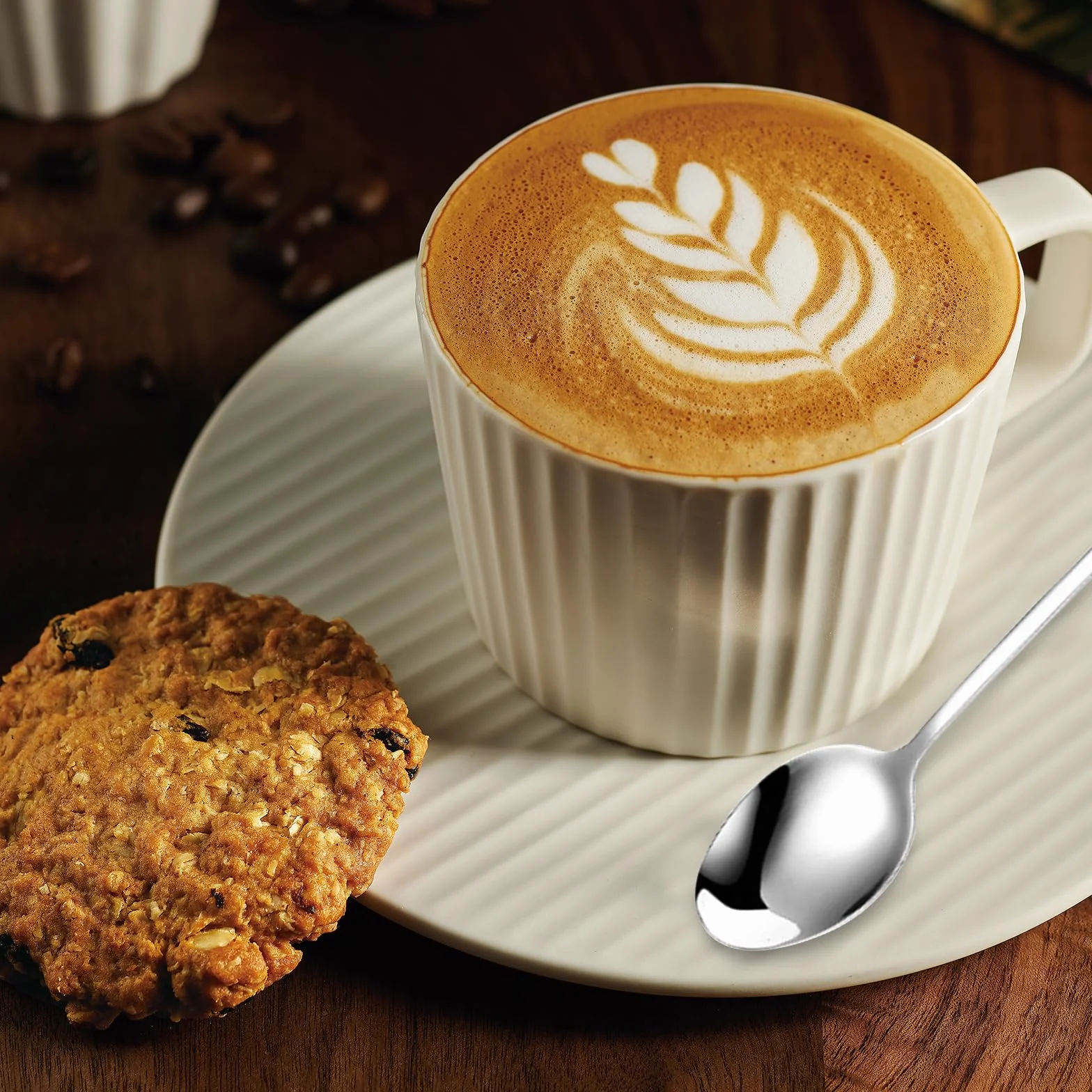 Łyżki do latte, zestaw 6 łyżek do lodów Macchiato z długim uchwytem, 19,5 cm, łyżeczka na deser, kawę, lody