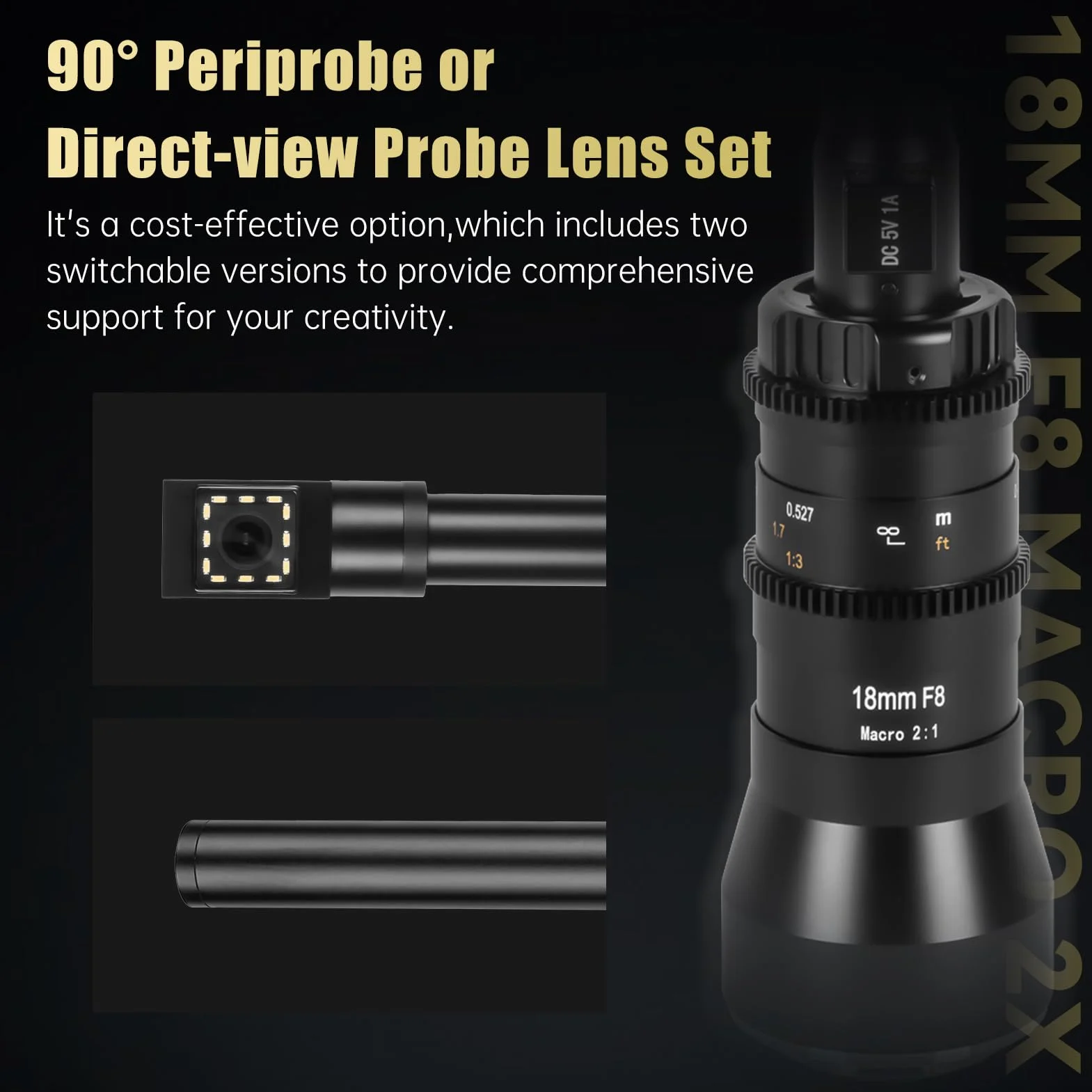 AstrHori 18 mm F8 90° peryprobe i zestaw obiektywów z bezpośrednim widzeniem szerokokątnym 2x makro do aparatów bezlusterkowych APS-C Fuji X Mount X-A1, X-A2, X-A5, X-A7, X-M1, X-H1, X-T1, X-T100