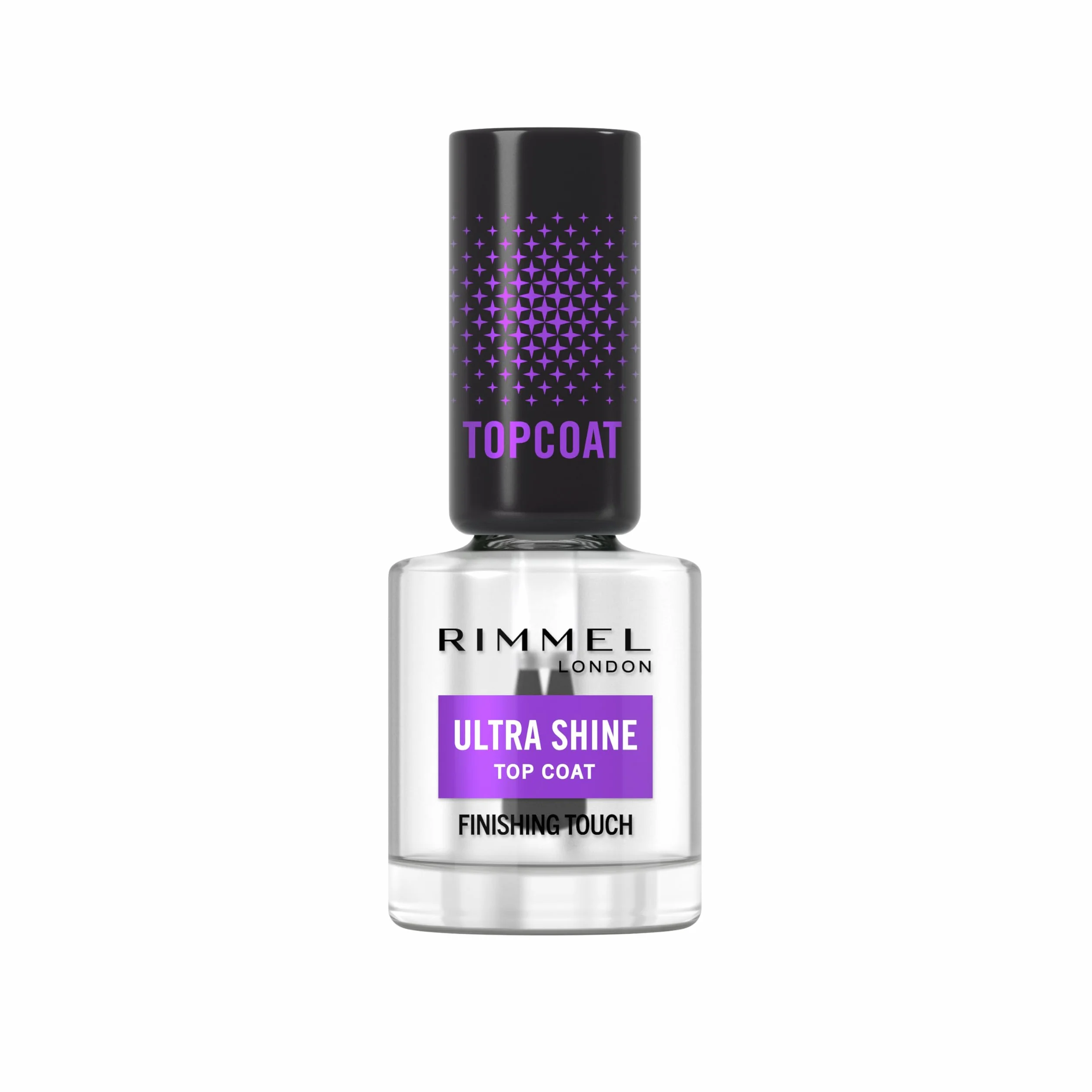 Rimmel London, Top Coat Ultra Shine, Top Coat Ultra Błyszczący i Długotrwały Chroni Kolor, Wegańska Formuła, 12ml
