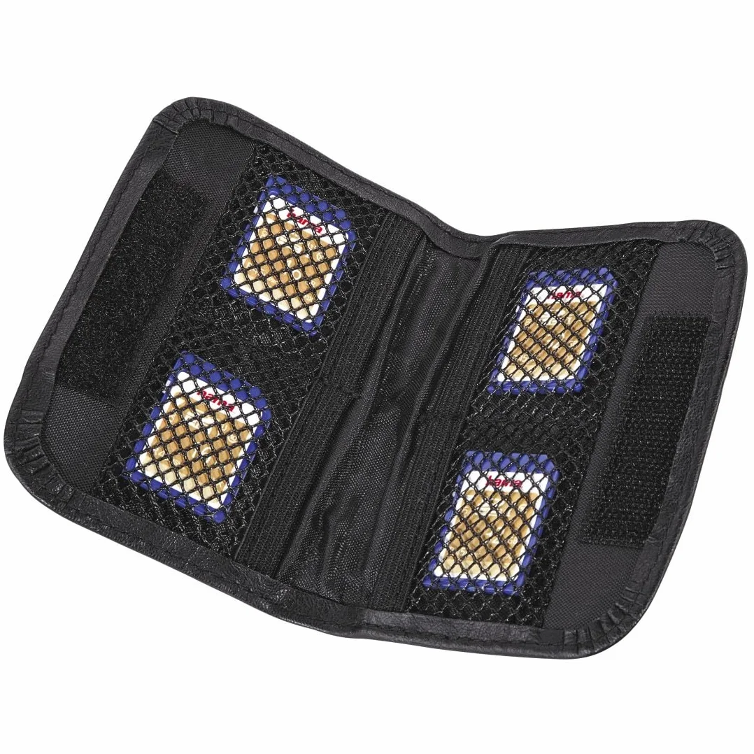 Hama Etui na karty pamięci (skóra PVC, na 4 karty [SD,MMC,XD,CF lub SM], wymiary: 10,5 x 1 x 7.8 cm) czarne