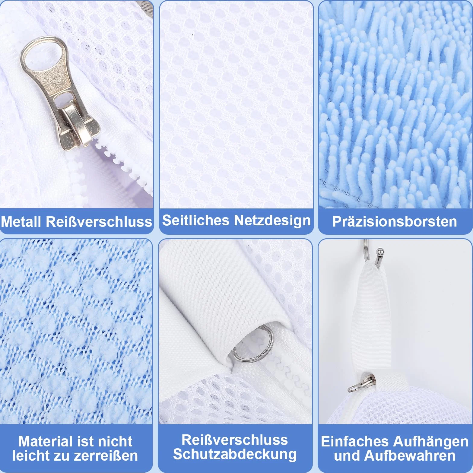 Dntorx worki do prania butów 40×20 cm wielokrotnego użytku niebiesko-białe