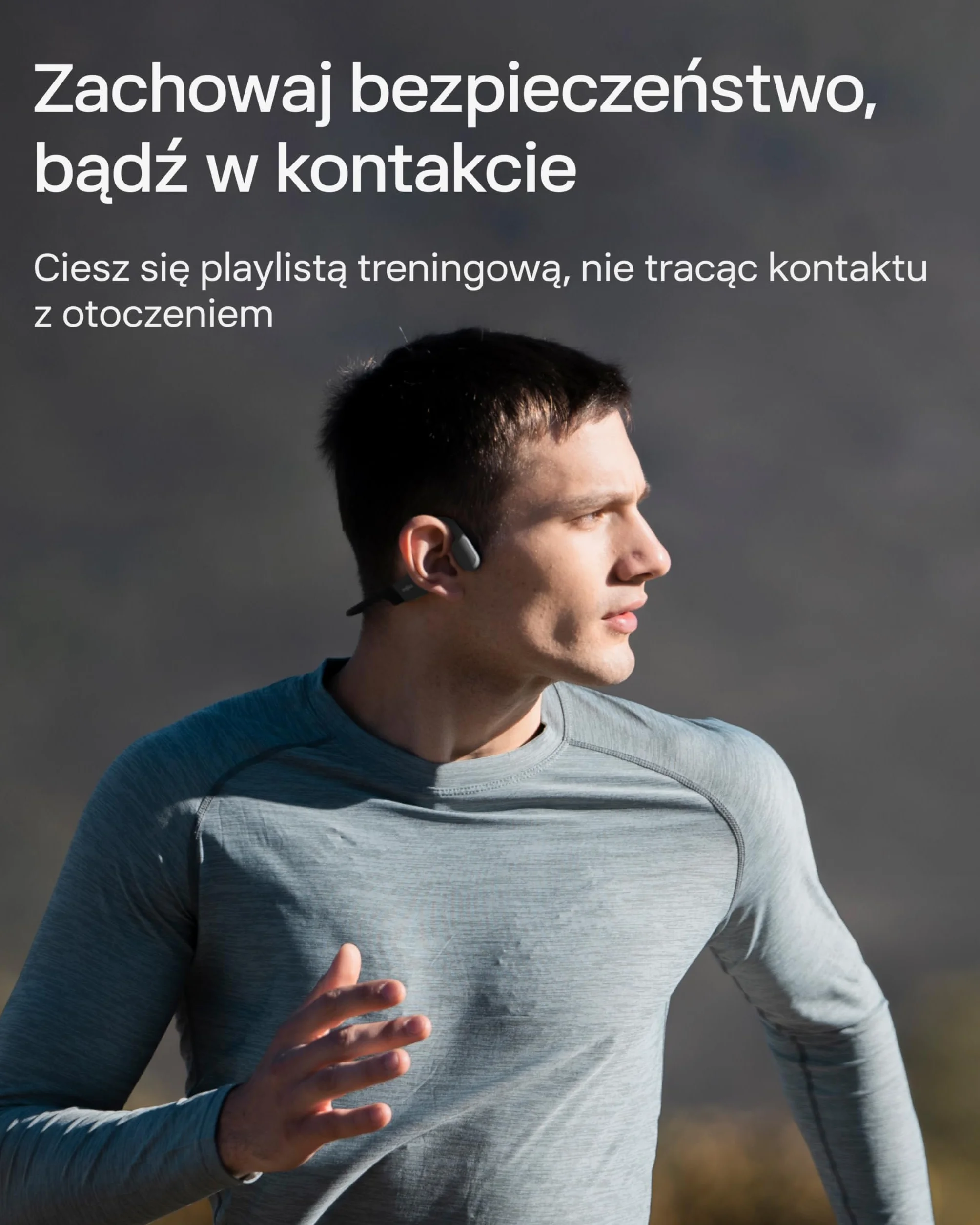 Słuchawki SHOKZ OpenRun z przewodnictwem kostnym, bezprzewodowe słuchawki sportowe Bluetooth z mikrofonem, wodoodporne IP67, idealne do biegania i treningów, 8 godzin odtwarzania, USB-C, czarne
