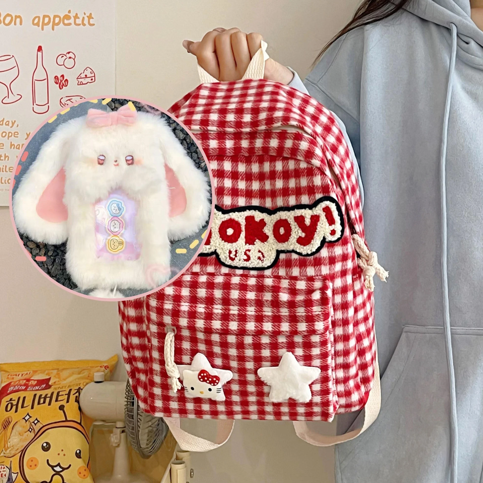 Kpop pluszowy uchwyt na karty fotograficzne, z motywem kreskówki, etui na dowód osobisty, etui ochronne na dowód osobisty, etui na karty, zdjęcia idola, legitymację studencką, szer.:, m