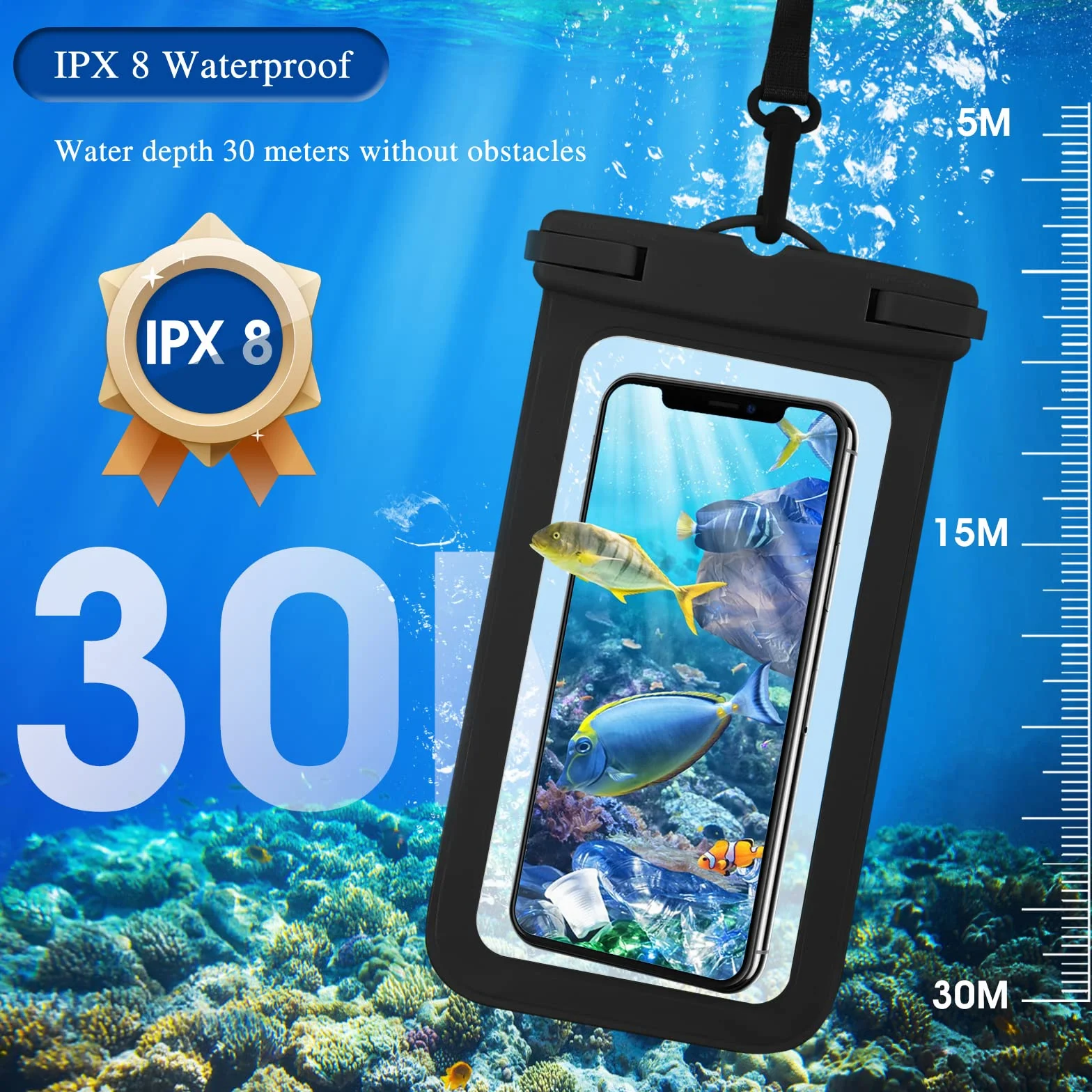 WLLHYF Wodoodporne etui na telefon, wodoodporne etui na telefon IPX8, uniwersalne, pływające pod wodą, etui na telefon komórkowy, uchwyt na wszystkie modele telefonów, wakacje, pływanie, niezbędnik 18