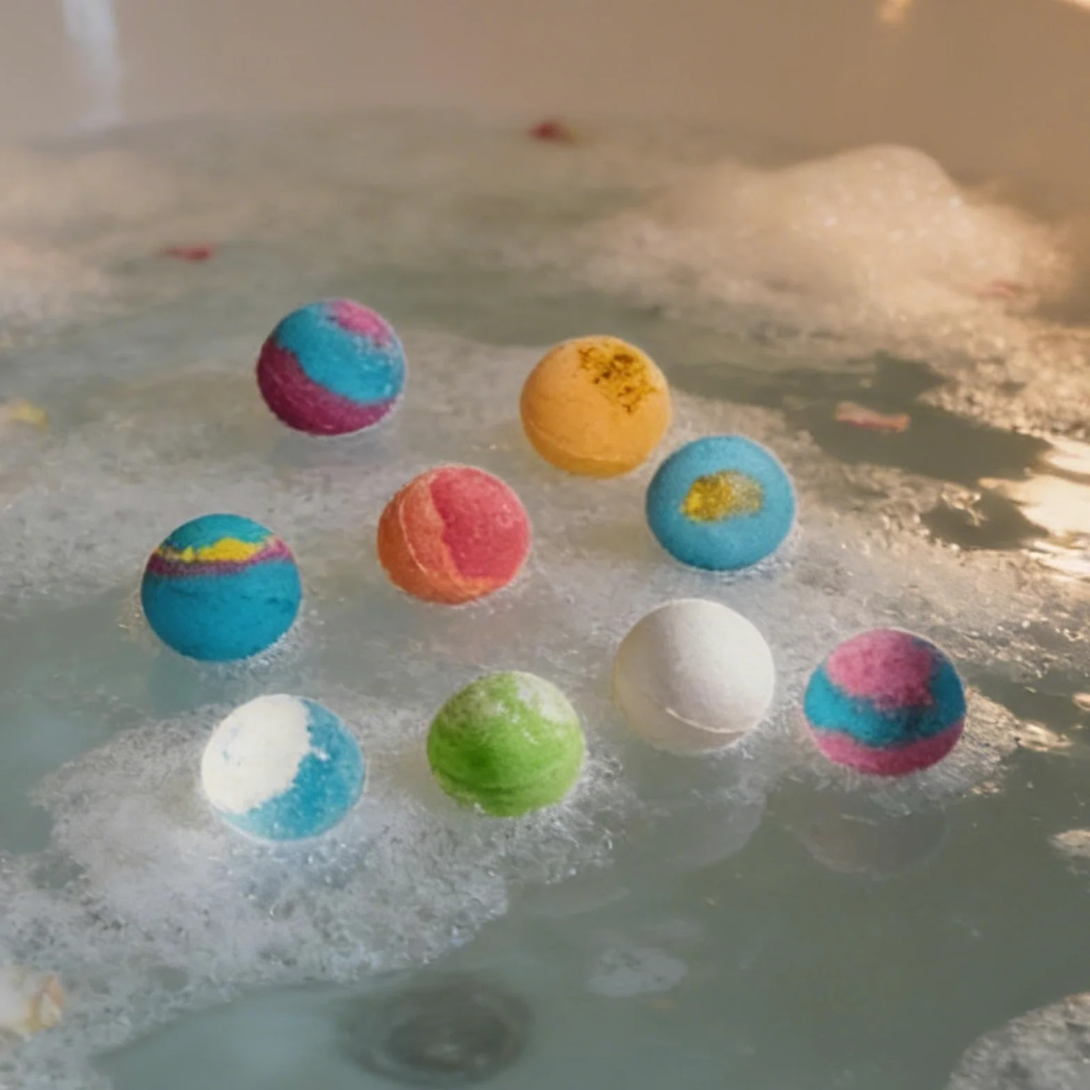 Naturalne Kule do Kąpieli 12 Sztuk Mydła z Suszonymi Kwiatami o | Naturalna Ręcznie Robiona Kula do Kąpieli dla spa, urodzin, relaksu, samoopieki, oraz prezent na