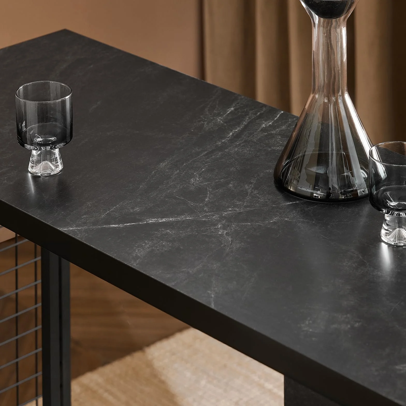 SoBuy FWT100-SCH Stolik Barowy Wysoki 120x105x50cm imitacja marmuru