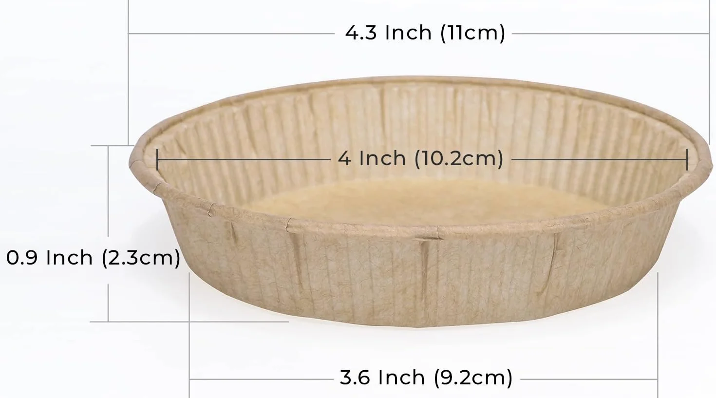 Bake Choice 50 szt. papierowych mini foremek na tartę 10 cm nieprzywierające jednorazowe
