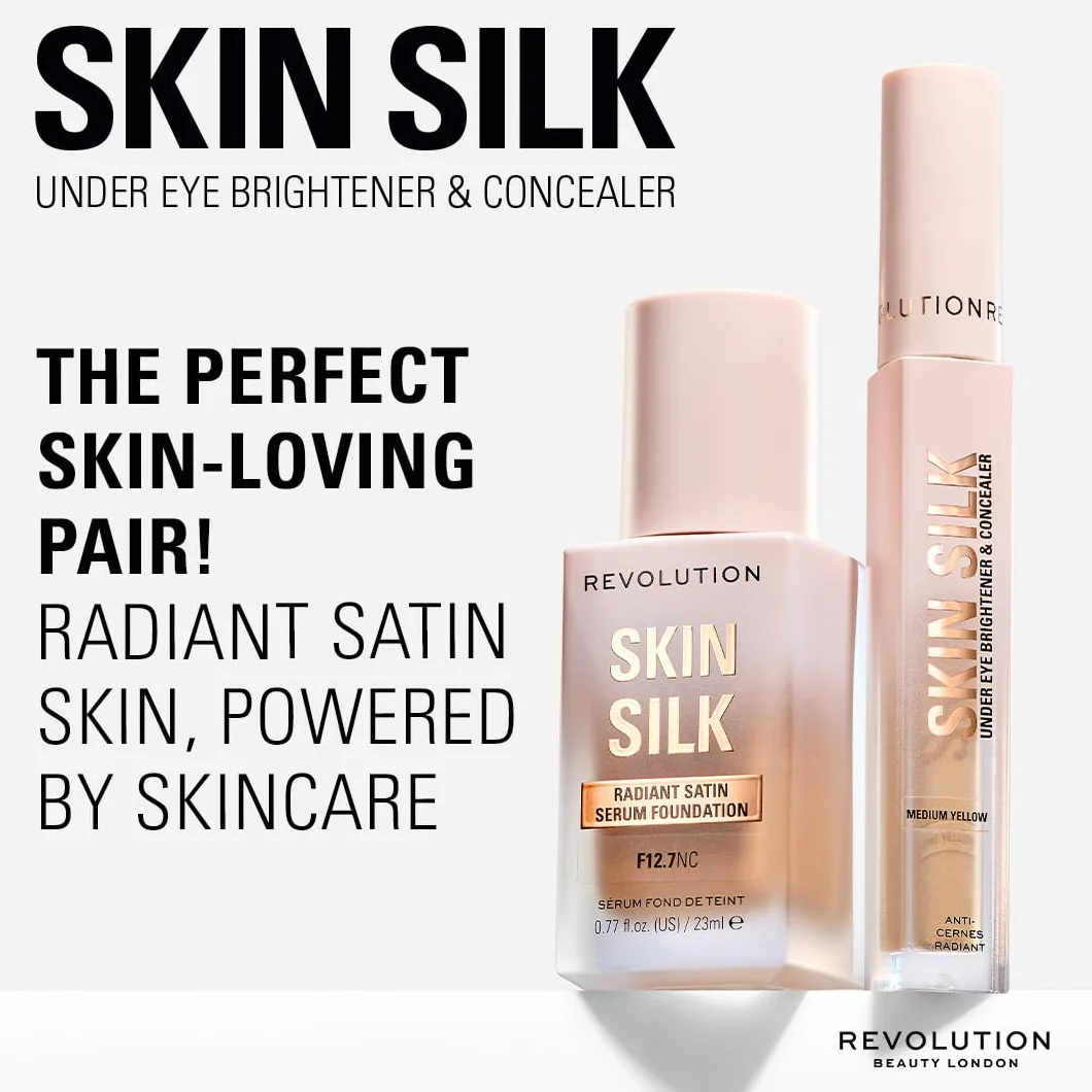 Revolution Beauty London Skin Silk Radiant Podkład do Twarzy, Jasna Brzoskwinia, 4 ml