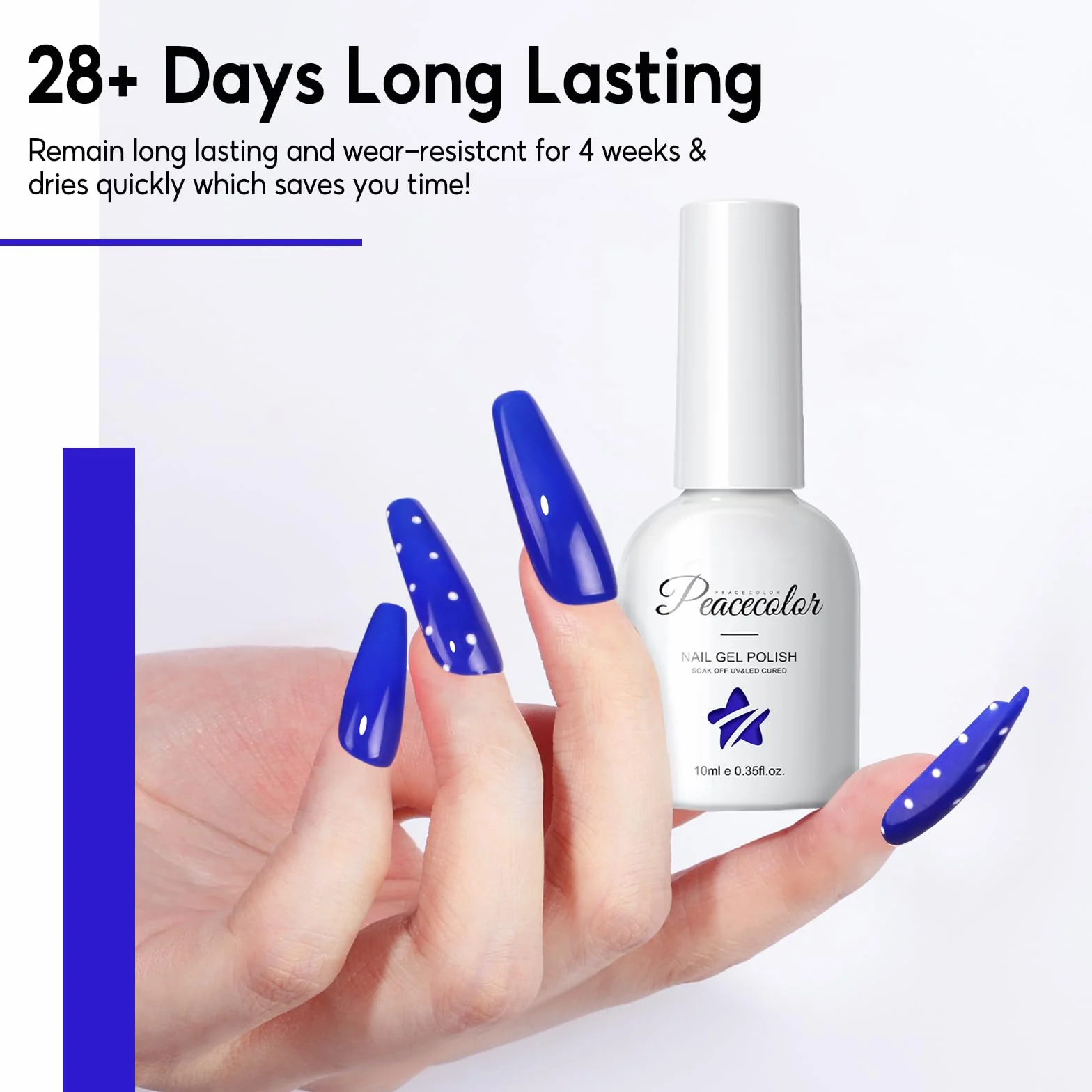 PEACECOLOR 10 ml Lakier do paznokci UV Granatowy Lakier do paznokci żelowy Lakier UV Paznokcie żelowe Manicure Salon, DIY w domu
