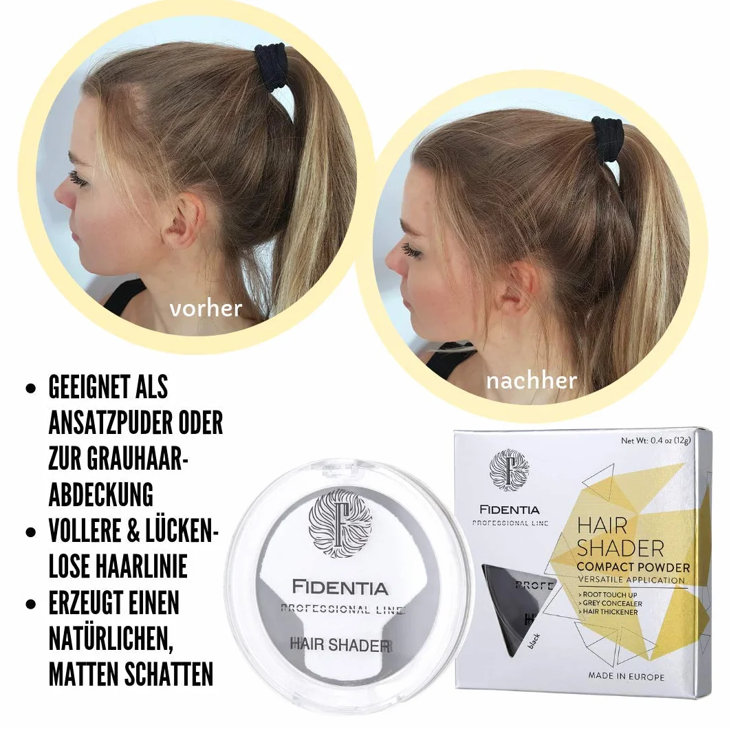 Fidentia Hair Shader – Puder do zagęszczania włosów, pokrycie siwych odrostów, maskuje miejsca przerzedzeń i uzupełnia włosy - 12g jasny blond