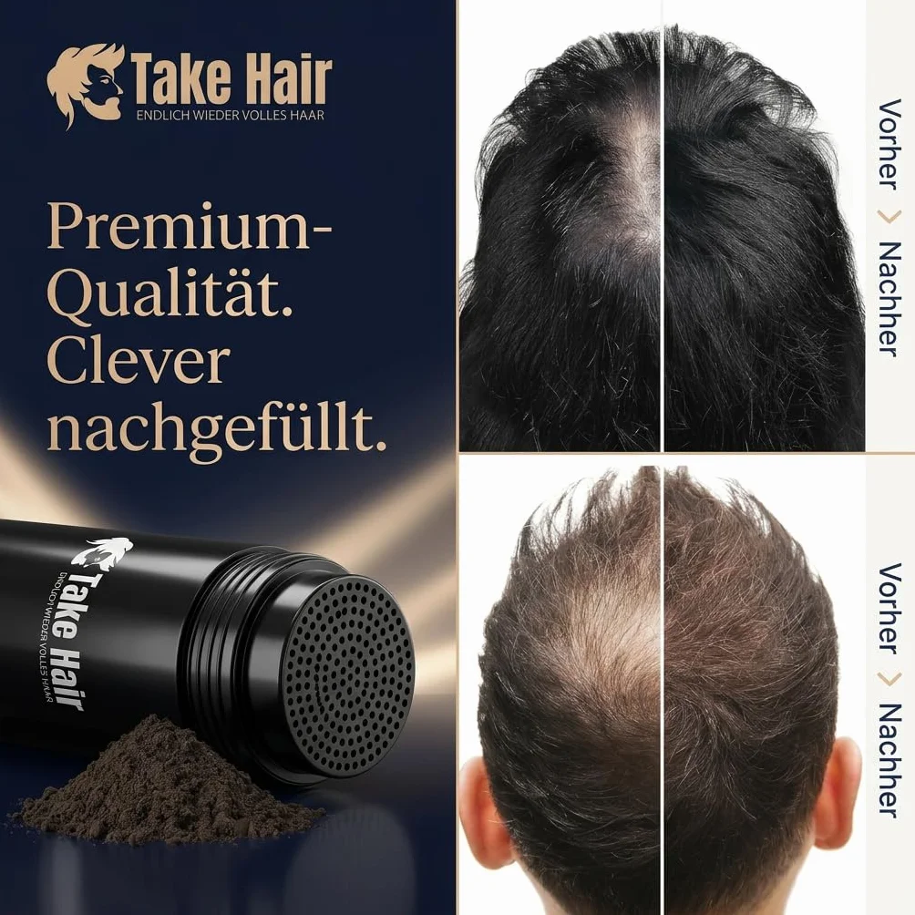 Take Hair worek uzupełniający do posypywania włosów, 50 g, utrzymuje się w deszczu i wietrze, dla mężczyzn i kobiet, do zagęszczania włosów, proszek do włosów, proszek do włosów, wypadanie włosów