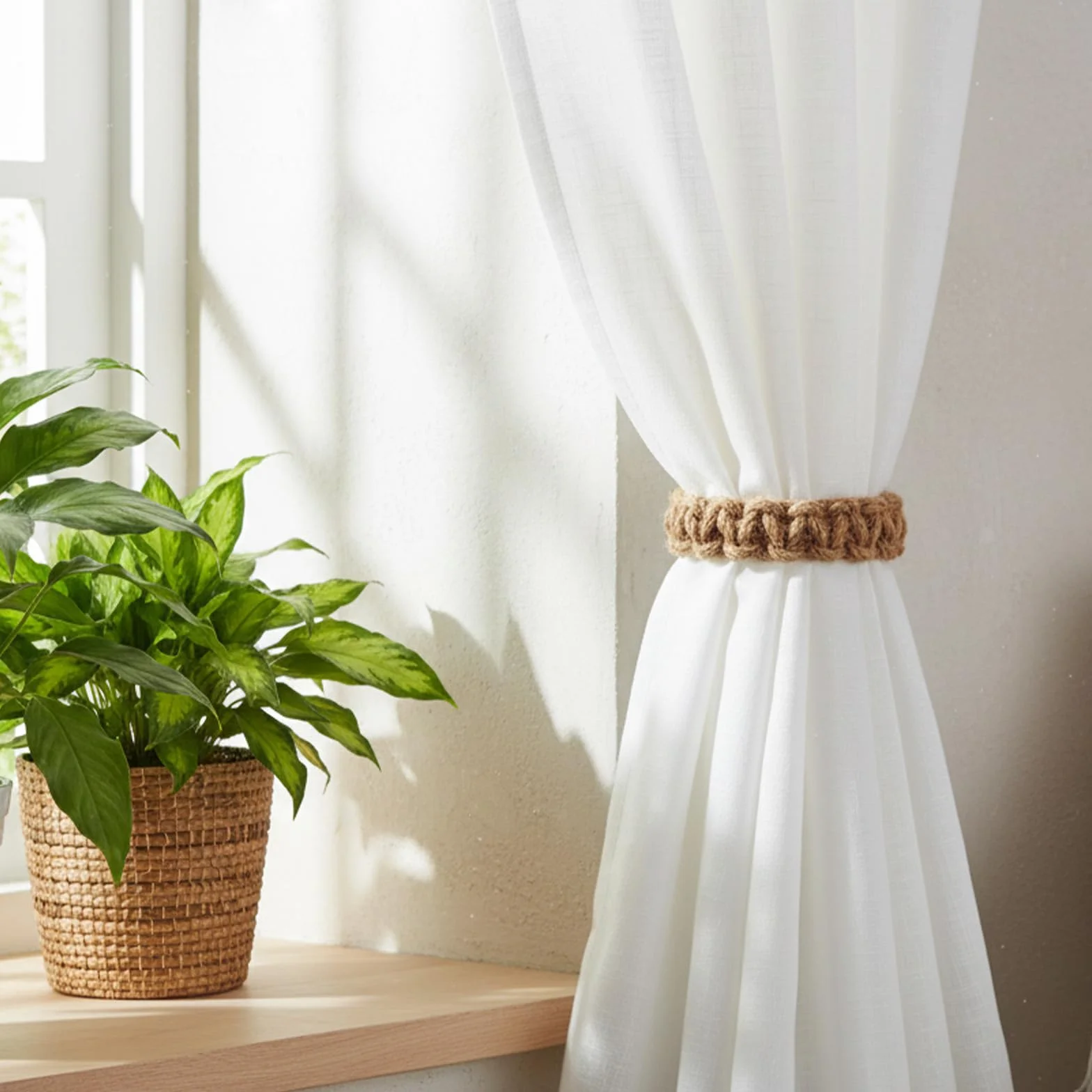 6 sztuk uchwytów na zasłony w stylu boho, uchwyty do zasłon do użytku na zewnątrz, rustykalne uchwyty na zasłony, ręcznie wykonane, dekoracyjne taśmy do zasłon, do domu, biura, na zewnątrz