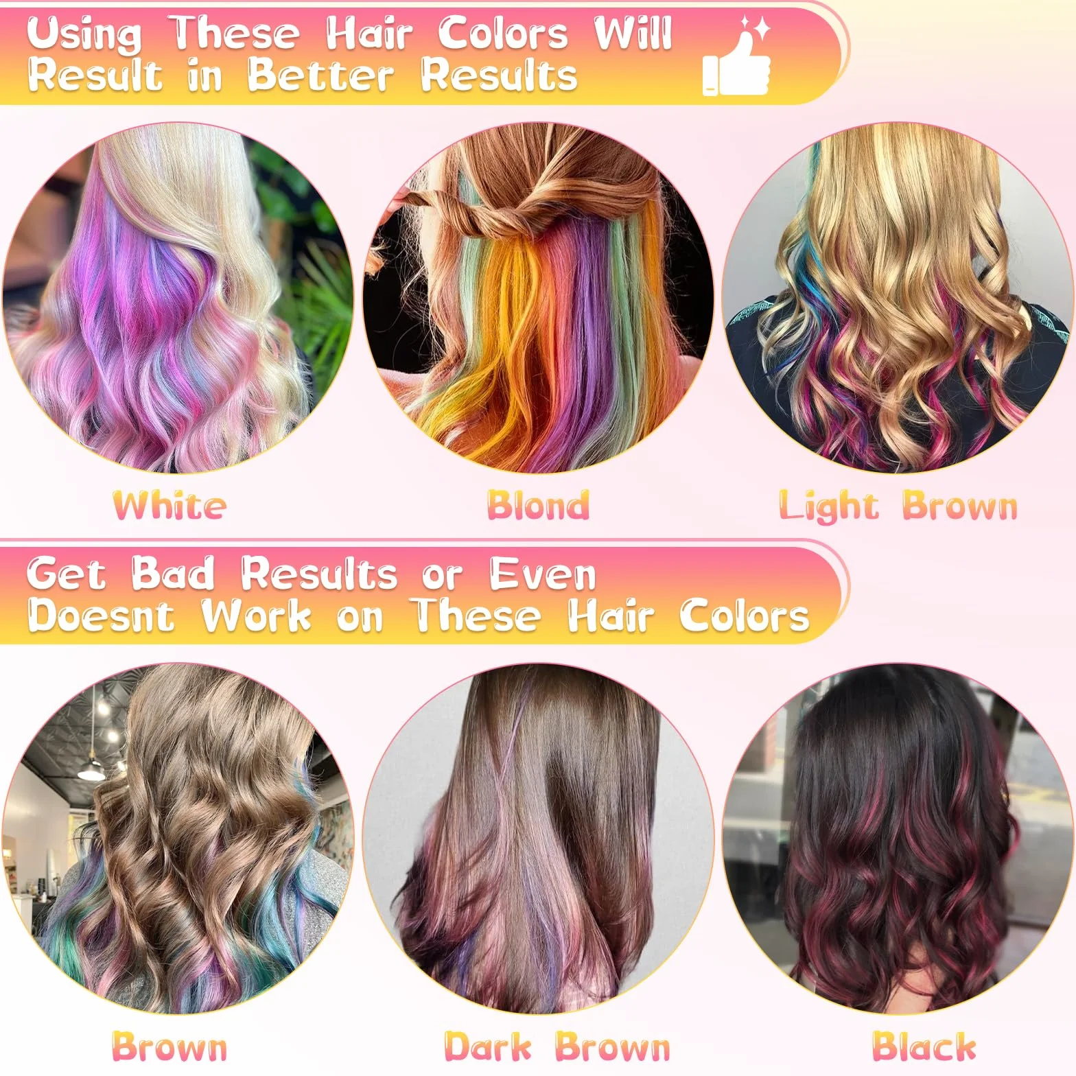 Kreda do włosów dla dzieci Hair Chalk 10 kolorów nietoksyczna zmywalna z grzebieniem i butelką