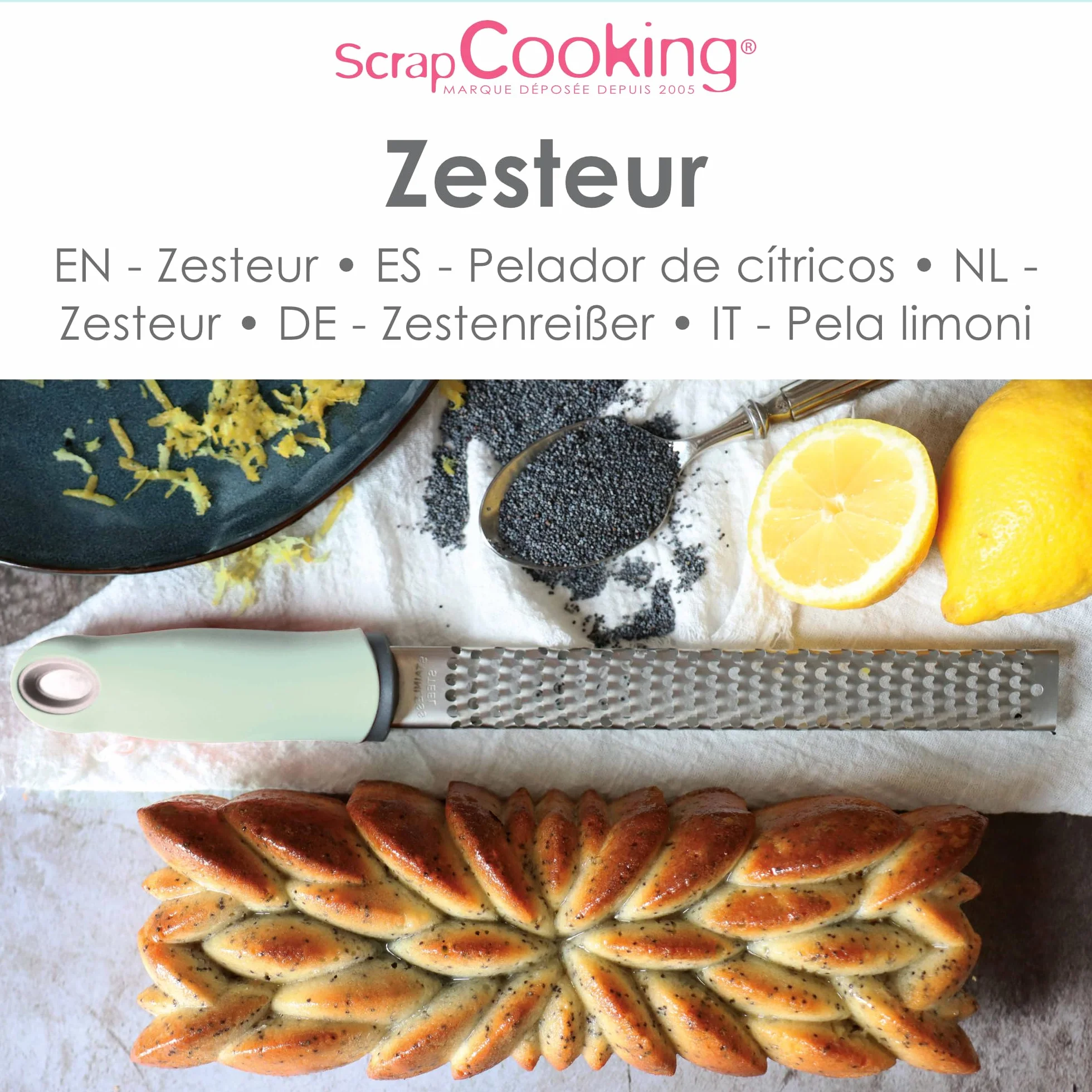 Zesteur Do Zesterów Agrum Cytryny Pomarańczowy Zielony Wodny ScrapCooking