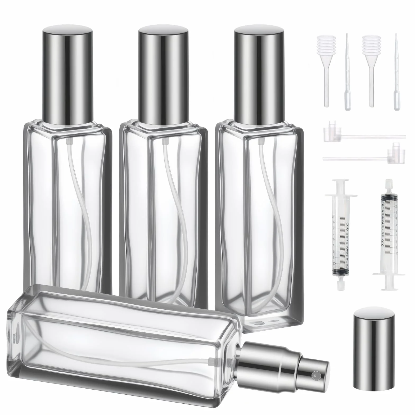 Szklane rozpylacze do perfum 20 ml zestaw 4 sztuki