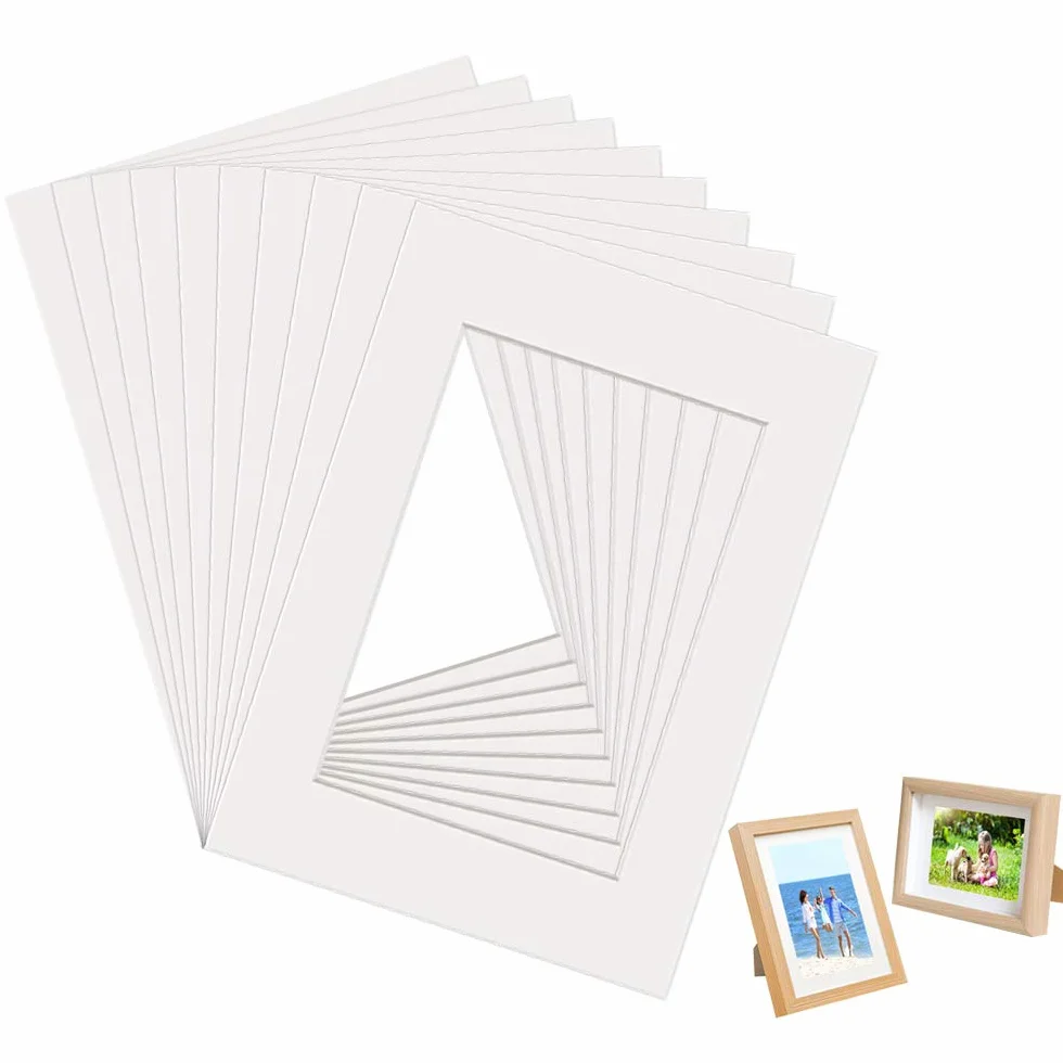 10 szt. Passe-Partout A4 biała tekturowa ramka na zdjęcia 29,7 x 21 cm Passe-Partout Kwadratowa ramka DIY do domu, szkoły studyjnej