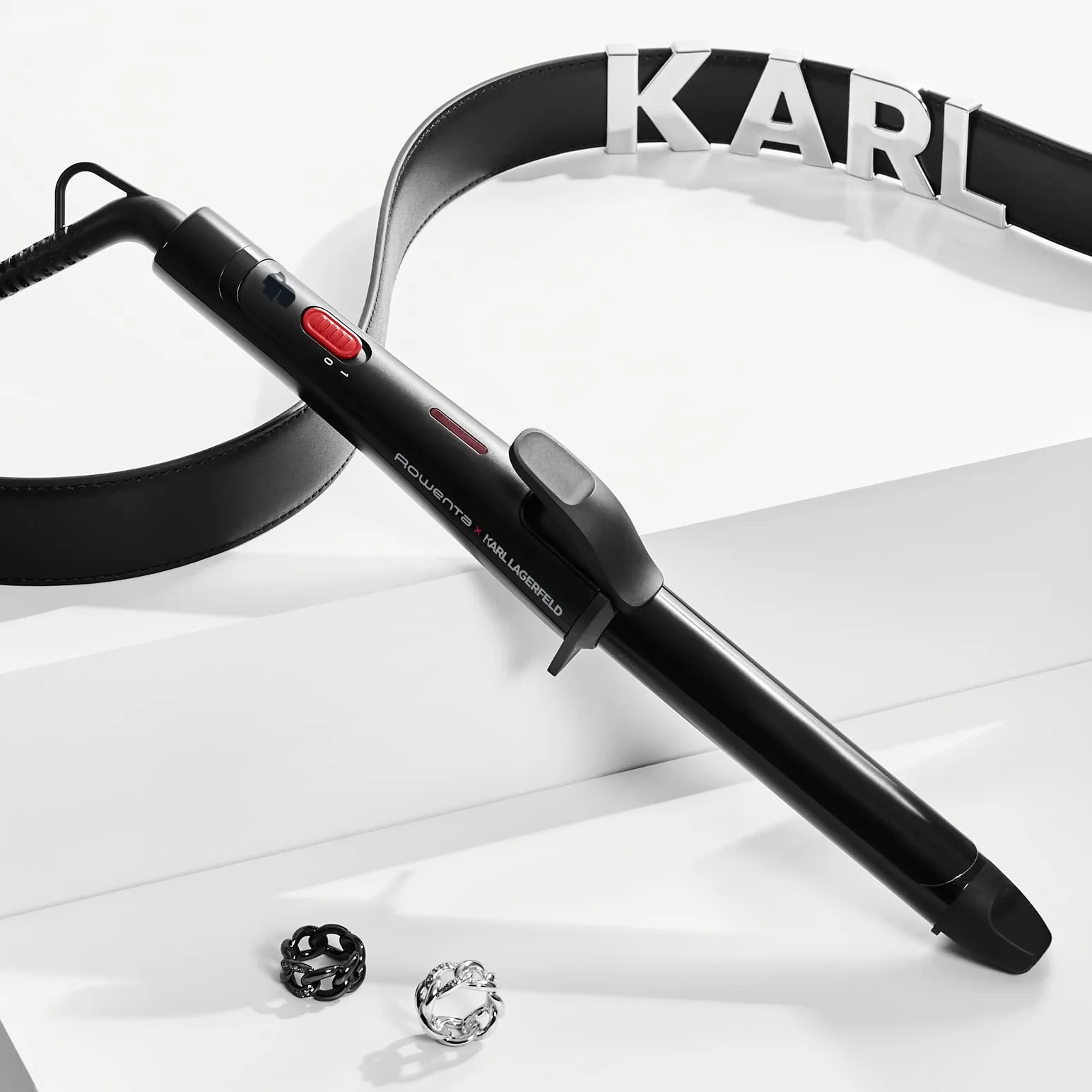 Rowenta x Karl Lagerfeld CF321L lokówka do włosów | 25 mm | powłoka keratynowa i błyszcząca | naturalnie wyglądające fale i loki | stała 200°C | szybkie nagrzewanie | chłodna końcówka |