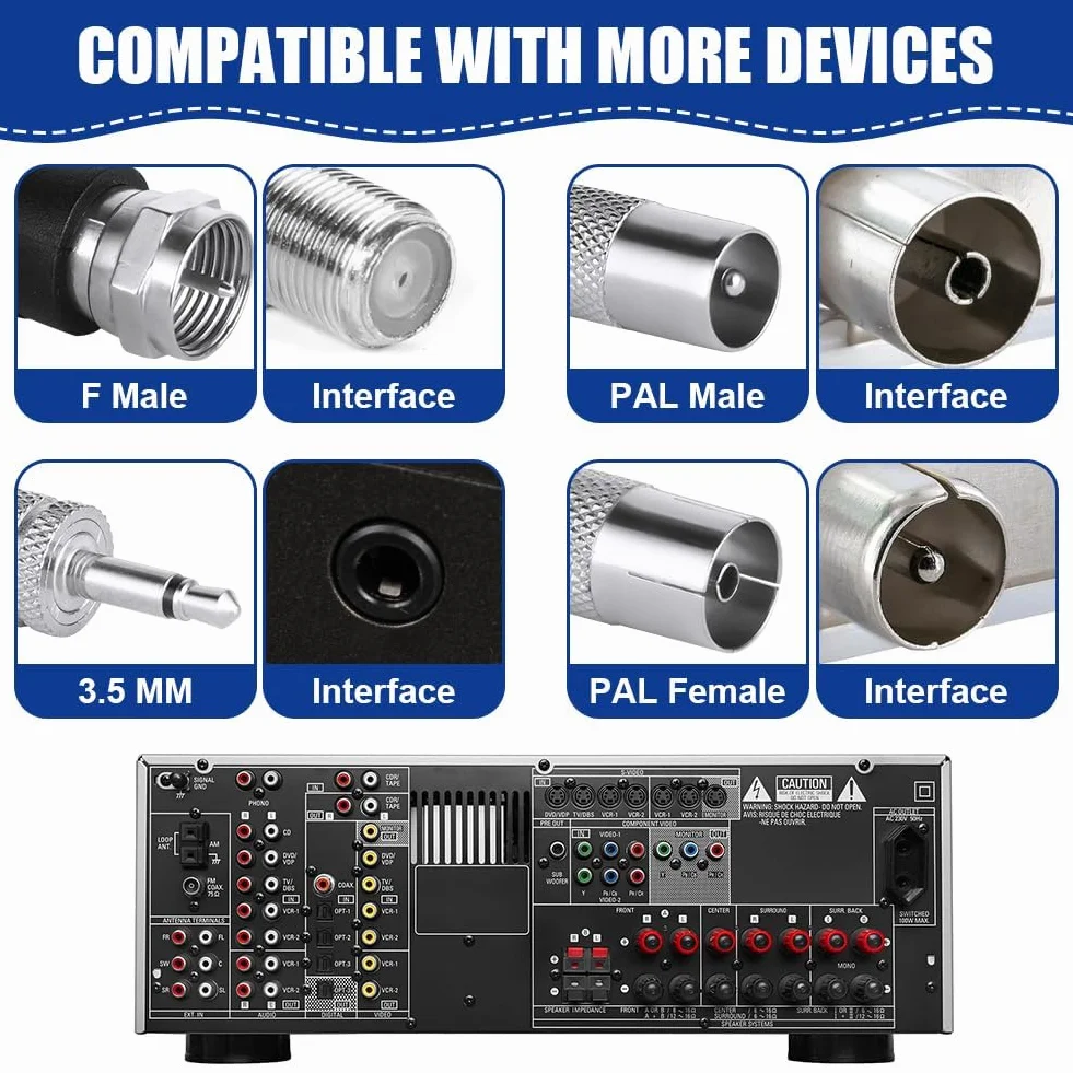 DAB Antena radiowa do systemu HiFi wewnątrz, 3M FM, wewnętrzna antena radiowa, cyfrowa, teleskopowa, antena telewizyjna do tunera, wzmacniacza stereo, odbiornika, AV, audio, Vedio, kina domowego