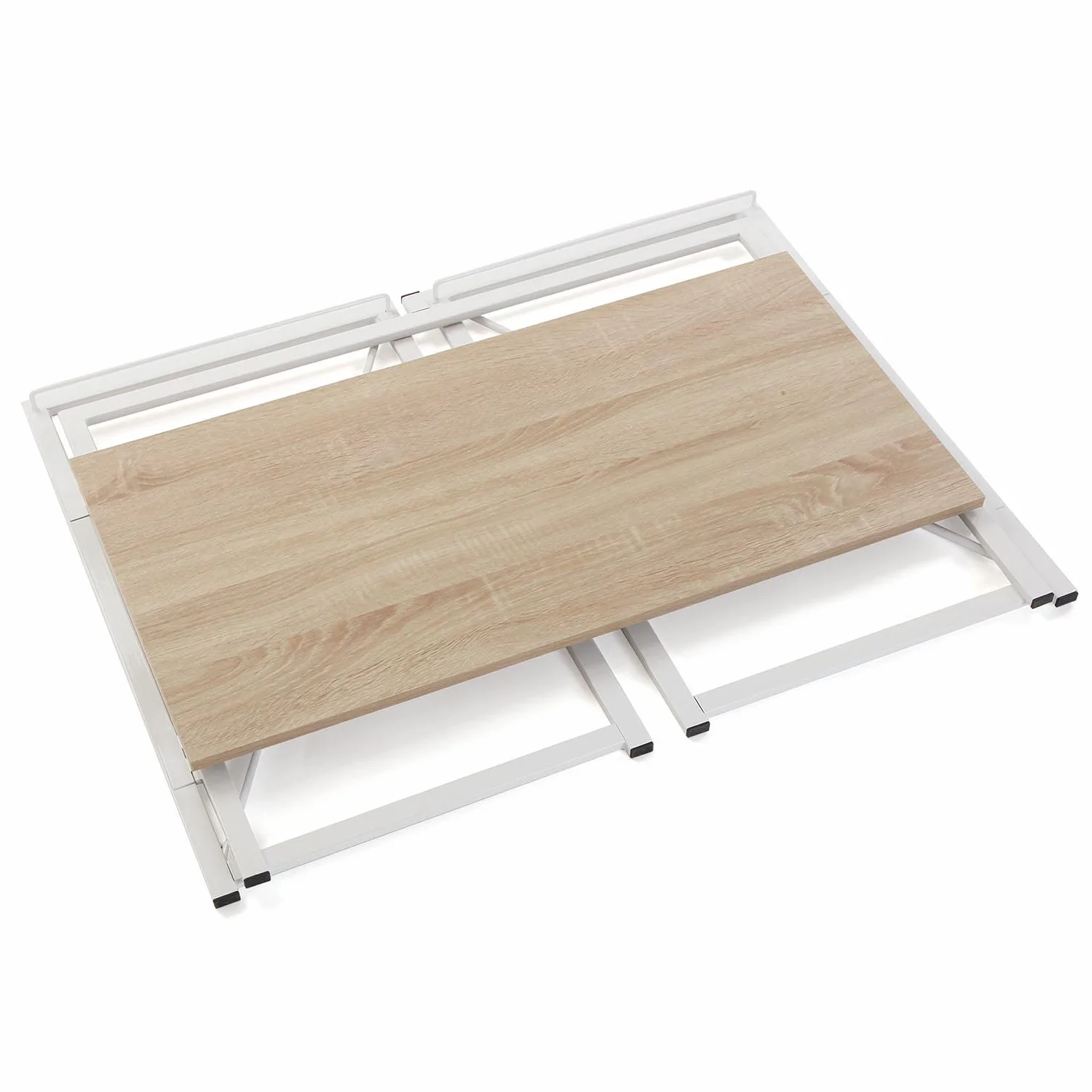 Versa Jack Składane Biurko Komputerowe 74 x 45 x 90 cm Białe Drewno Metal