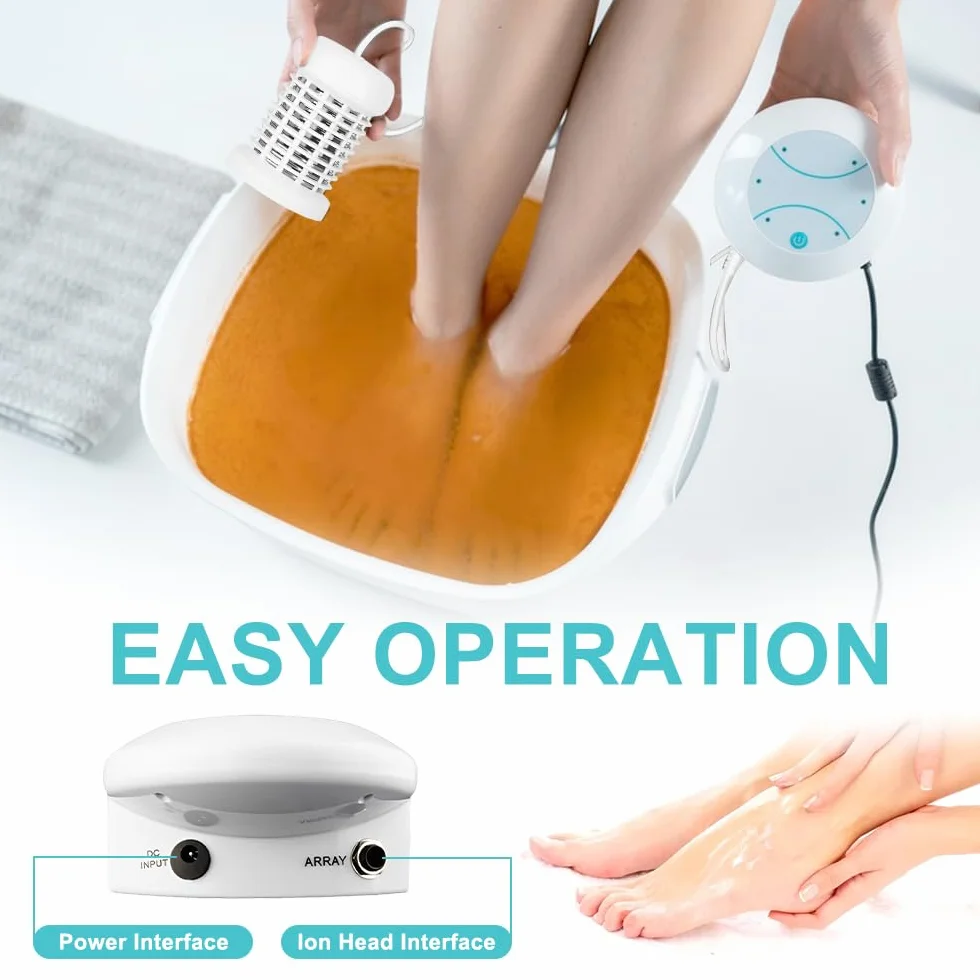 Ioniczna kąpiel stóp, Home Ionic Foot Spa Ionic Foot Wanna, Kompletny zestaw do kąpieli z elektrolizą stóp, Detox Ionic, przenośna maszyna do czyszczenia stóp, bez umywalki