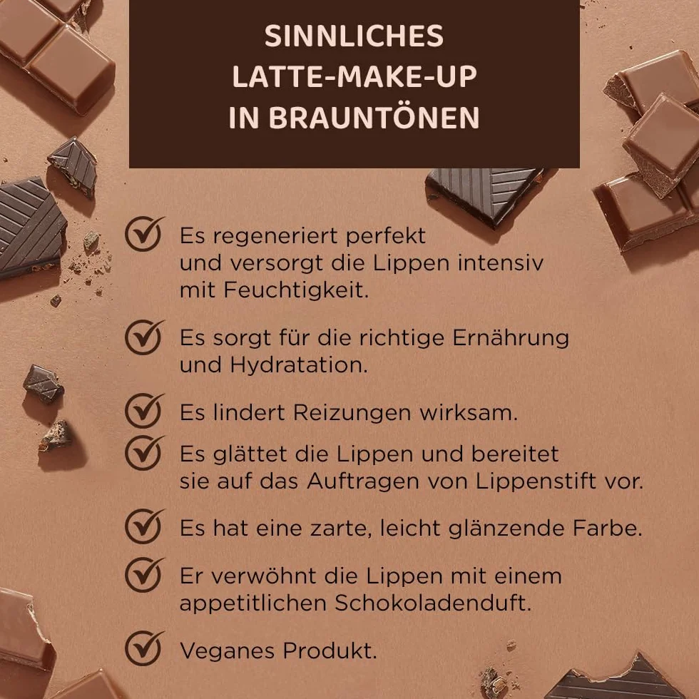 Eveline Cosmetics Choco Glamour głęboko nawilżające serum do ust z masłem shea i skwalanem, wegańskie nawilżenie i pielęgnacja
