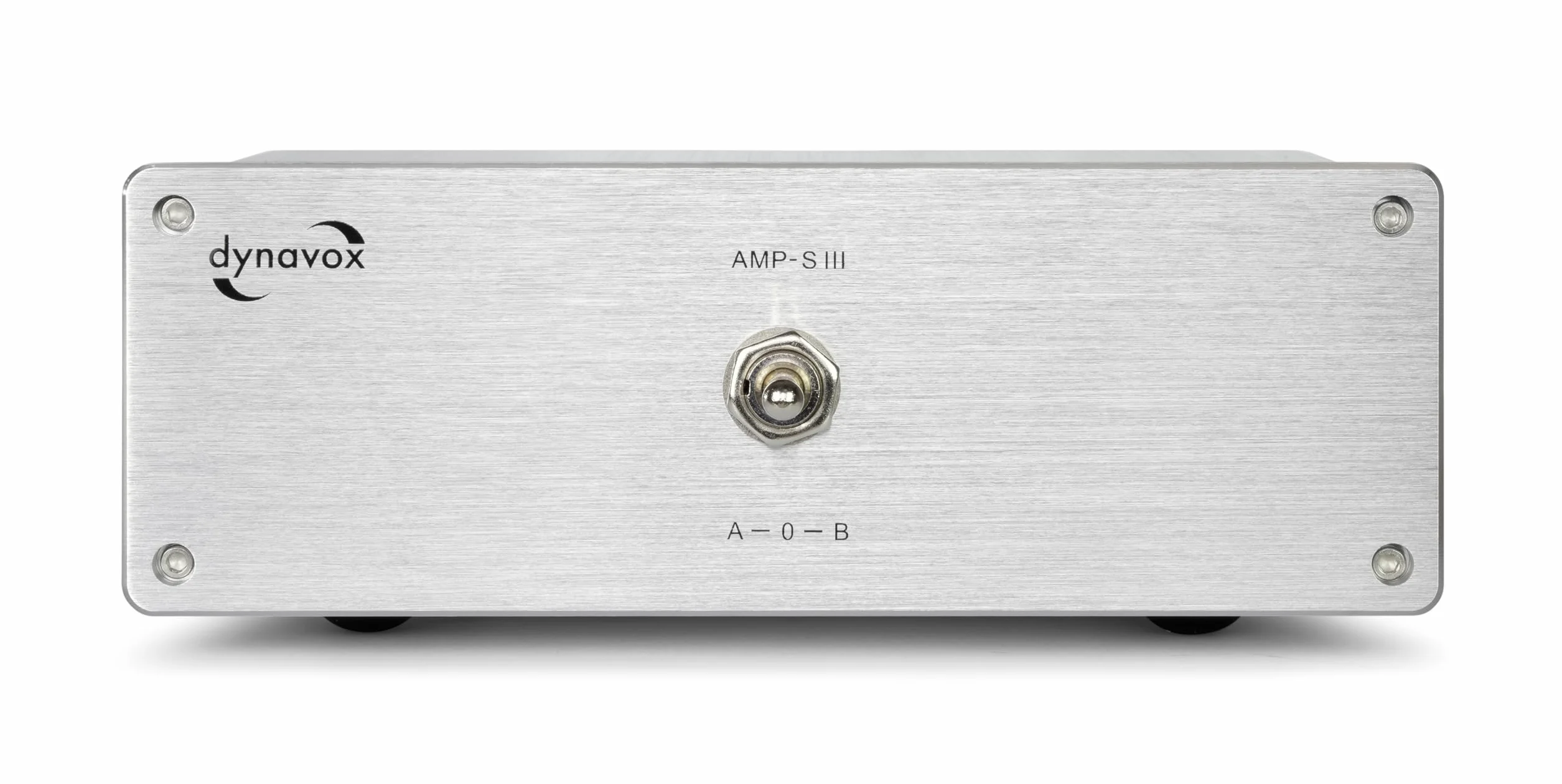 Dynavox AMP-S III, przełącznik wzmacniacza i głośnika, aluminiowa obudowa, 2 pary głośników na 1 wzmacniacz lub 2 wzmacniacze na 1 parze LS, połączenie za pomocą wtyczki bananowej/przyłącza