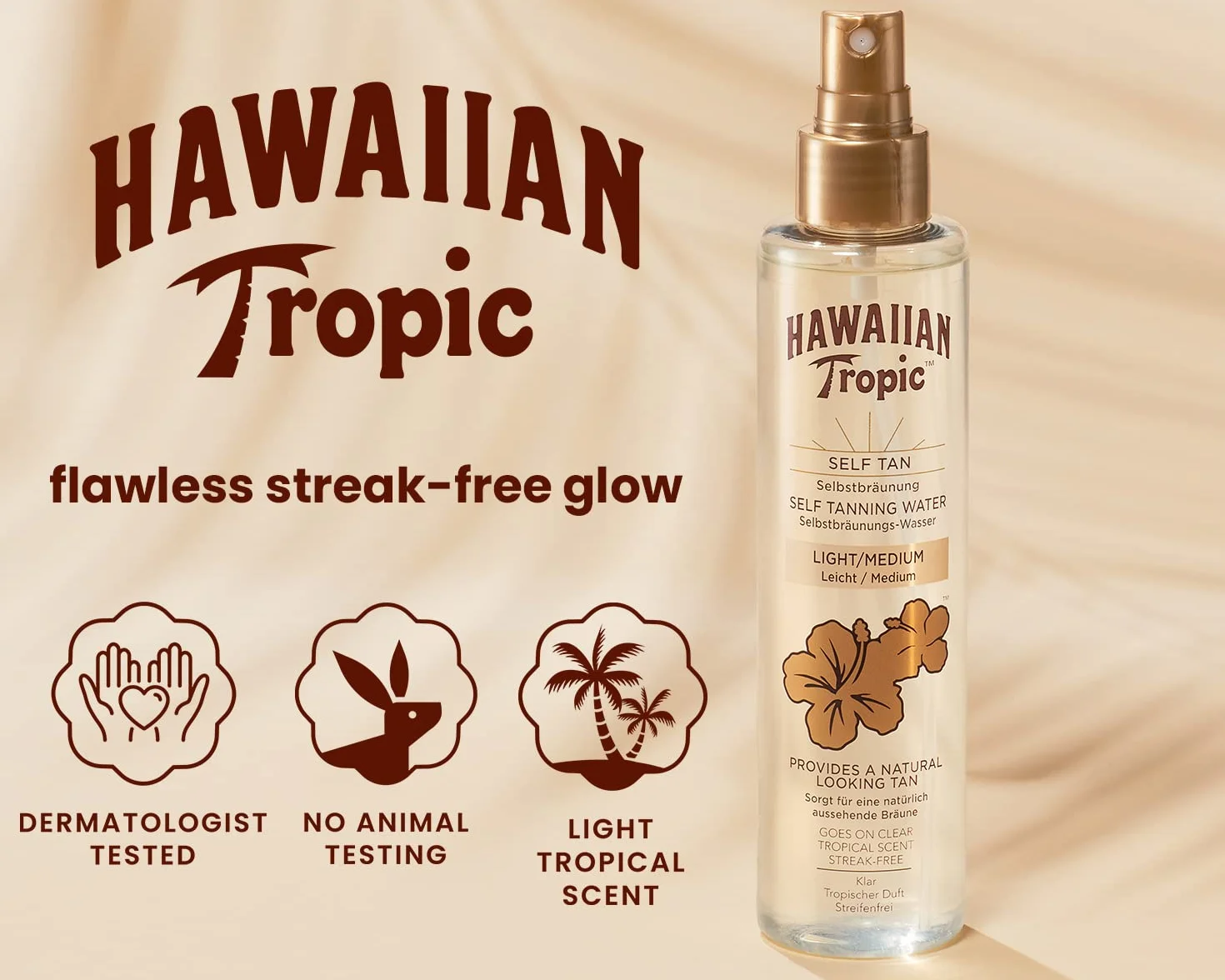 HAWAIIAN Tropic Woda samoopalająca Light/Medium do twarzy i ciała