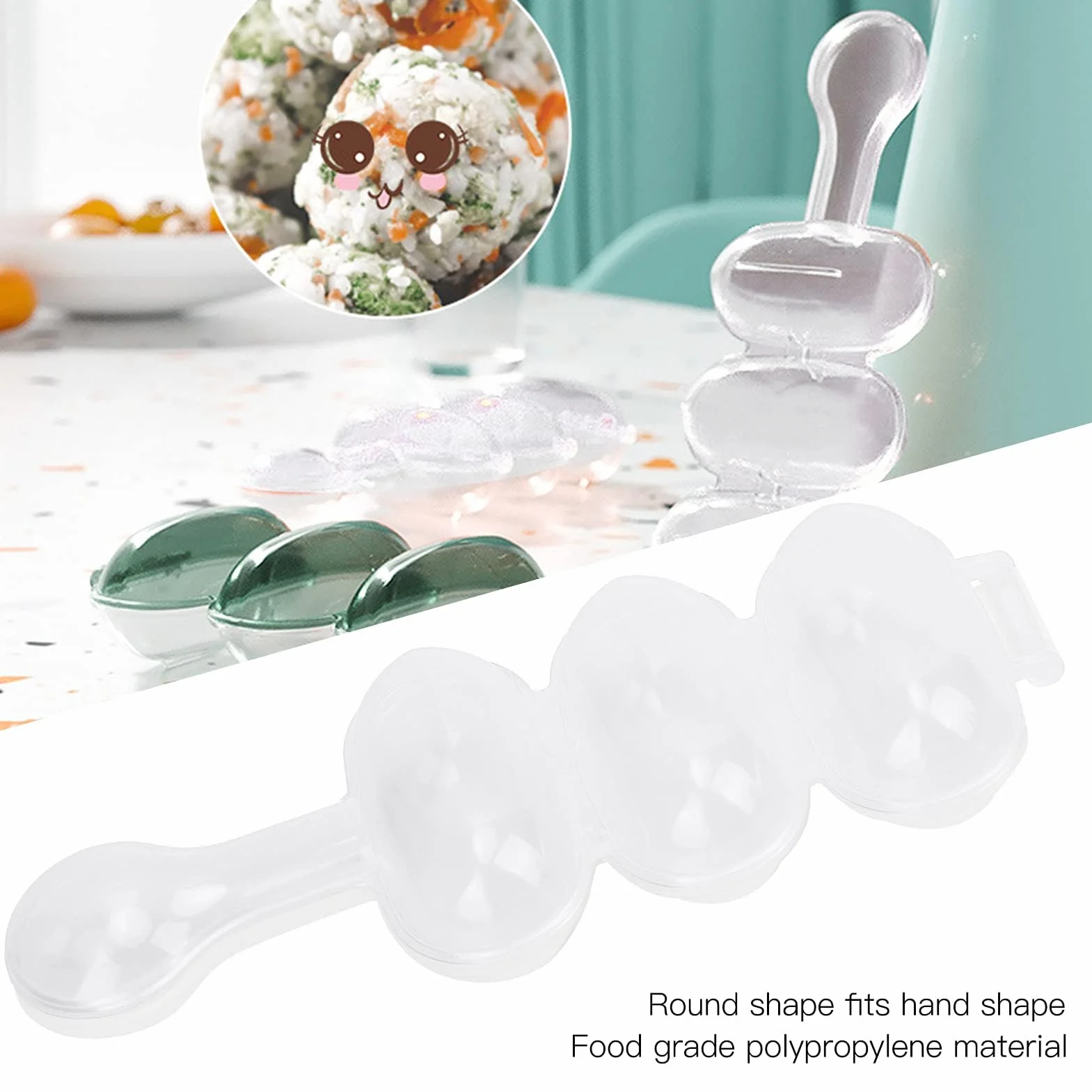 Rice Ball Maker Shake DIY Forma do dekoracji żywności Biała