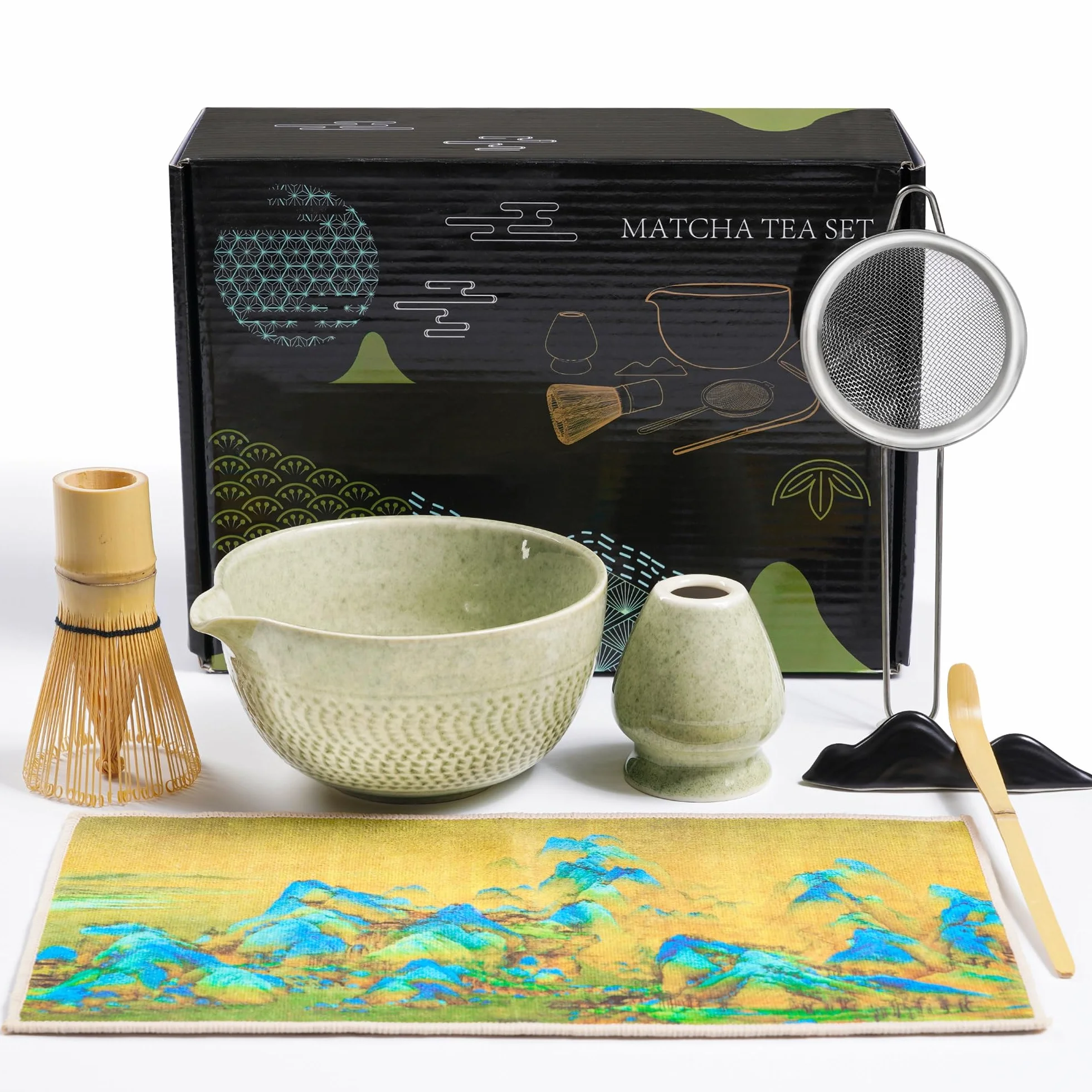 Zestaw do Herbaty Matcha 7 Elementów z Trzepaczką i Uchwytem