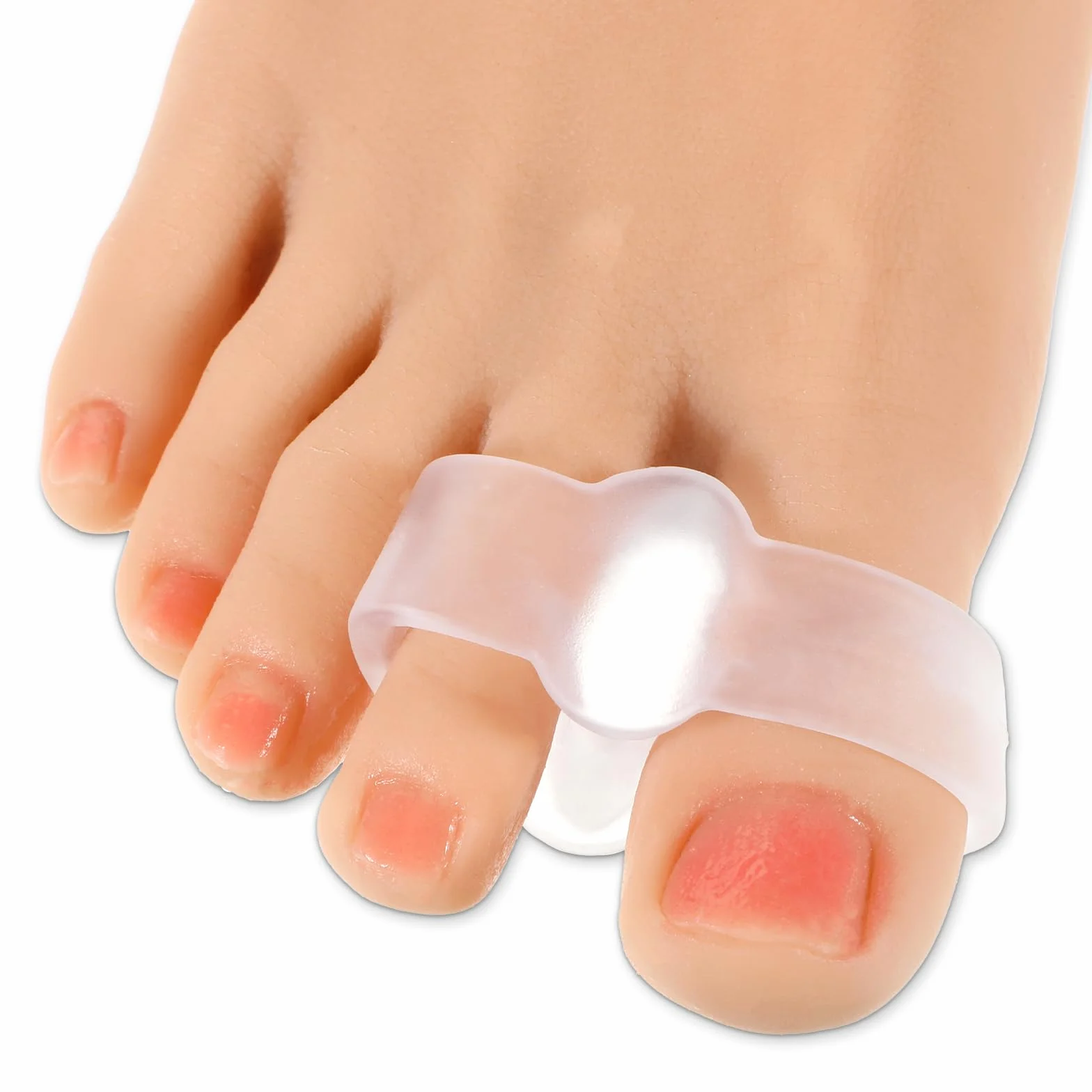 Ptwola Bunion korektor żelowy separator palców z 2 pętelkami, silikonowe klapki japonki, korektor Bunion, odpowiedni do palców i nakładanych palców (12 sztuk)