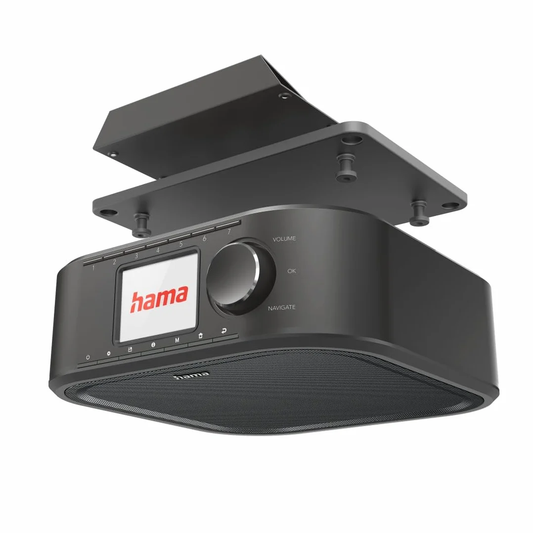 Hama Radio internetowe Hama DIR355BT DAB/DAB+, Bluetooth i Spotify (radio kuchenne FM, z wejściem AUX, z funkcją budzika i wyświetlaczem, radio podszafkowe z płytą montażową bez wiercenia), czarne