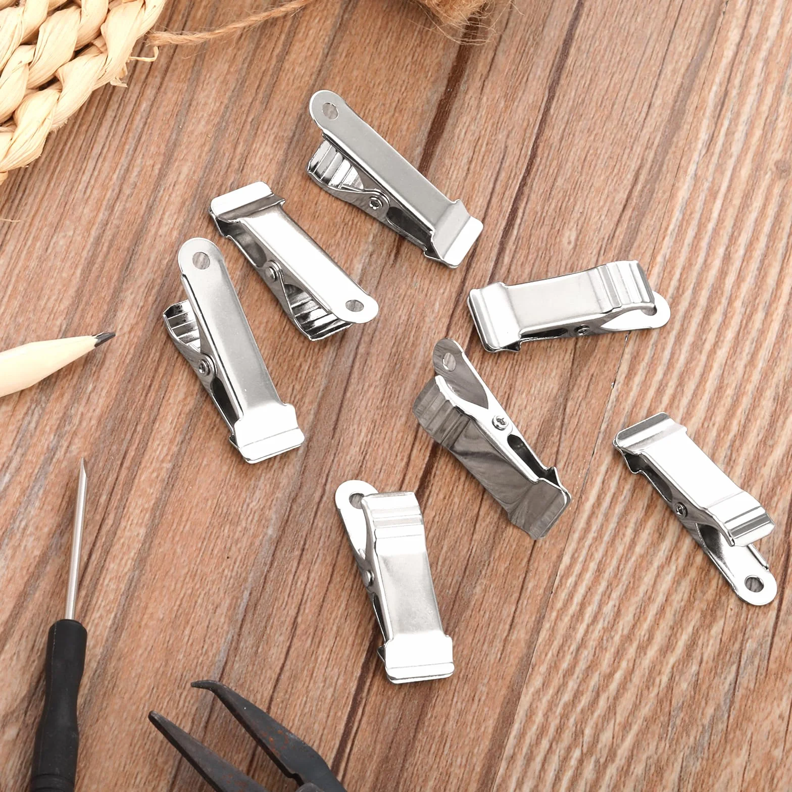 Metalowe mini klipsy krokodylkowe sprężynowe do przewodów i dekoracji DIY