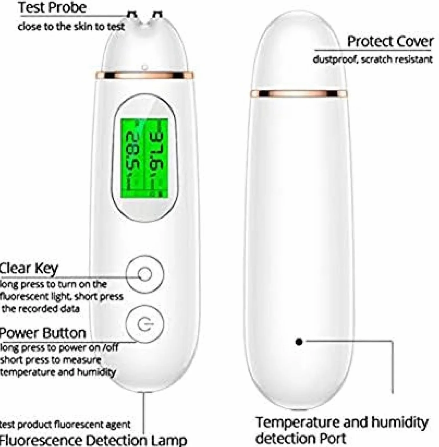 Cyfrowy Długopis Wykrywający Skórę Z Wyświetlaczem LCD Przenośny Analizator Skóry Tester Oleju Wodnego Analiza Wilgoci Maszyna, Monitor Do Pielęgnacji Skóry W Domu, Salonie Piękności,YUYANAIAI