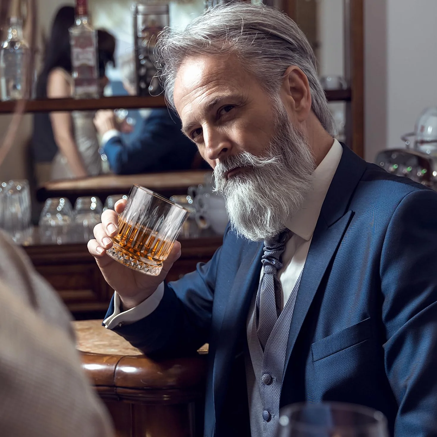 Zestaw 6 szklanek do whisky 330 ml staromodne ciężkie szkło