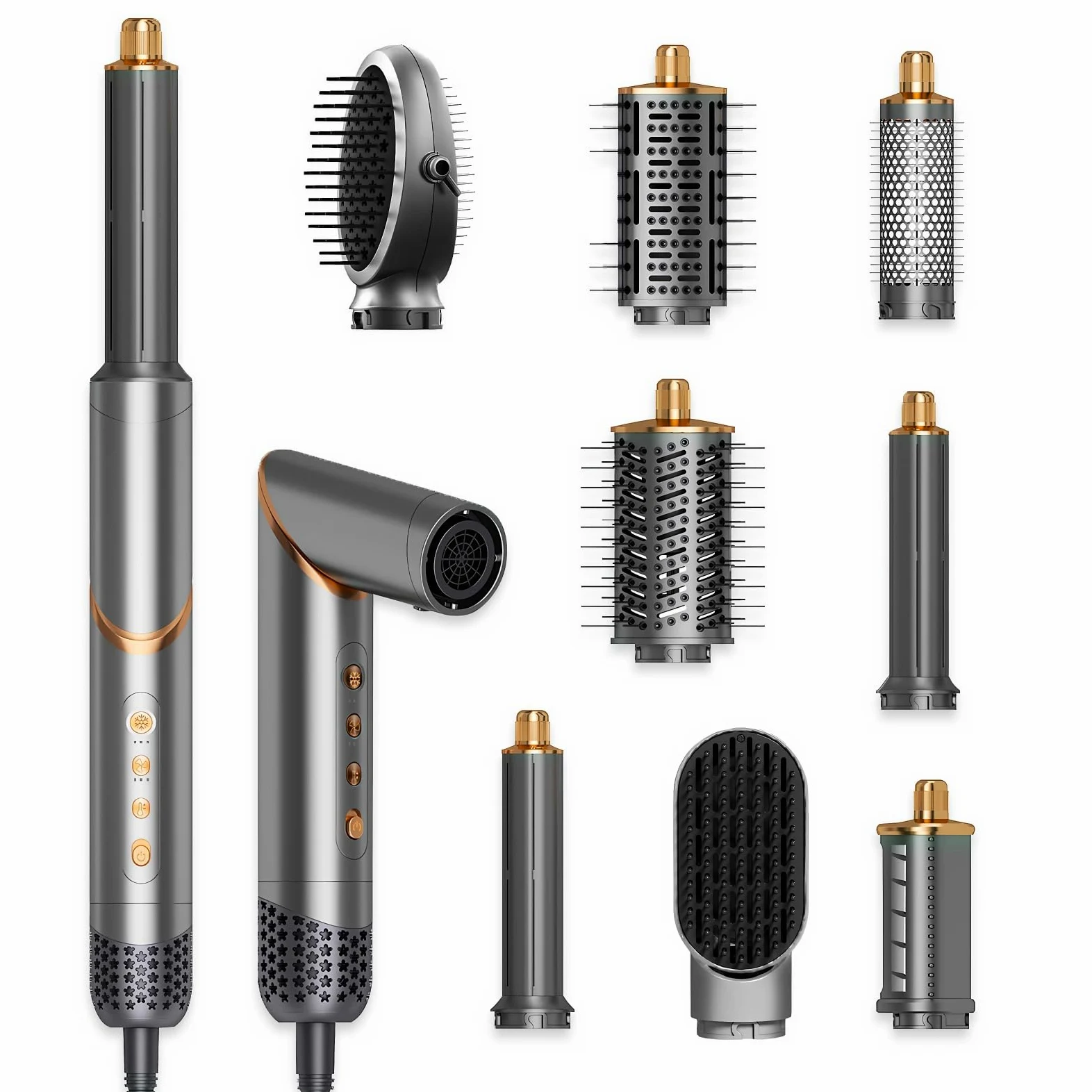 Dryhsip Styler do Włosów 8 w 1,Szczotka do Gorącego，Urządzenie do Stylizacji Włosów,Suszarko-lokówka,Suszarka do Prostowania,Odpowiednia do Wszystkich Długości Włosów Blowout Styles