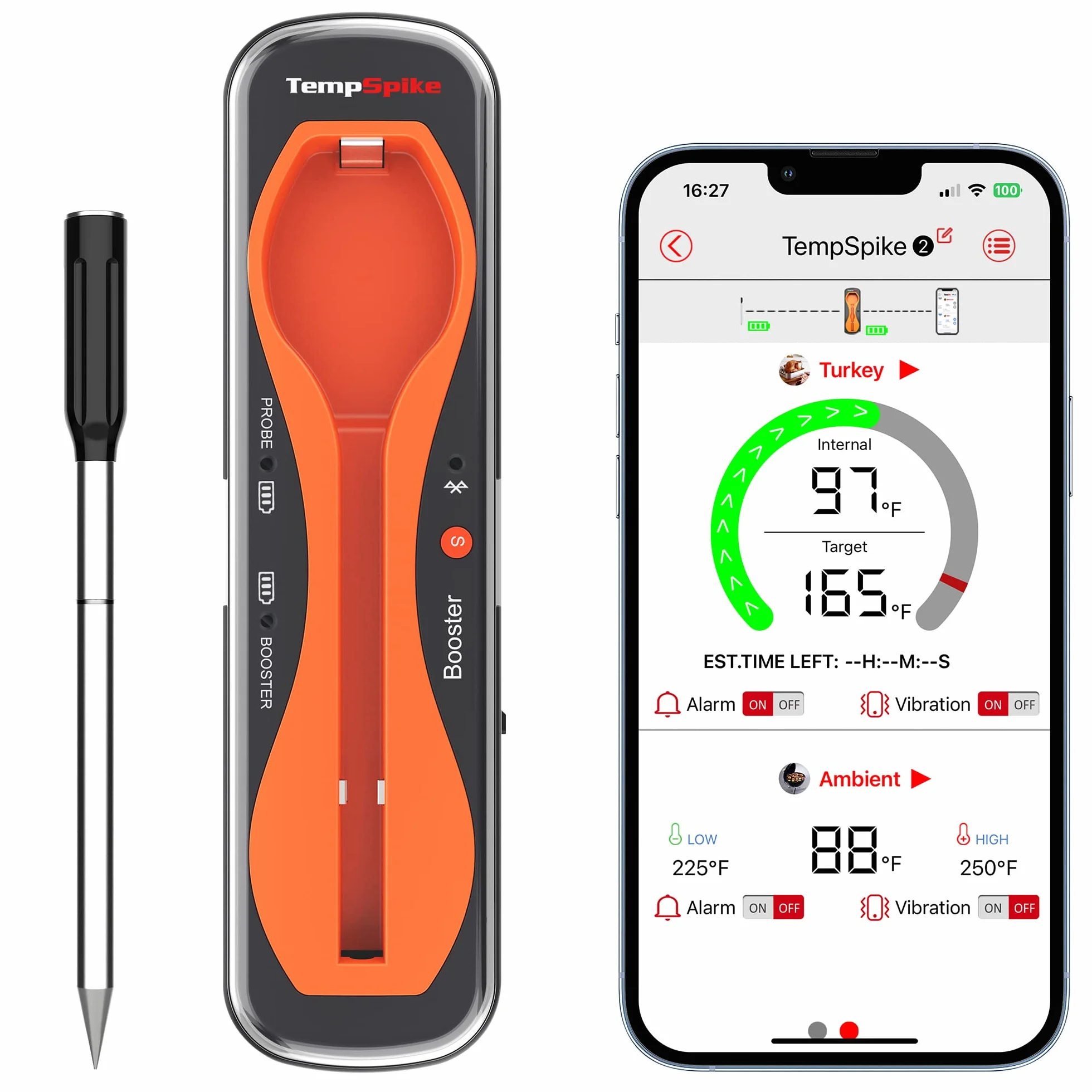 ThermoPro TempSpike Bezprzewodowy Termometr do Mięsa Bluetooth do Grillowania Sous Vide