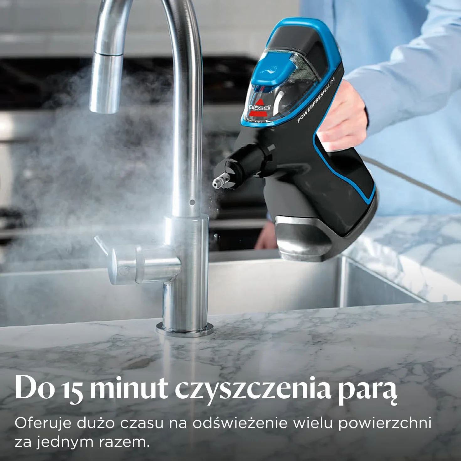 BISSELL PowerFresh Slim Steam, odkurzacz parowy 3 w 1, możliwość przekształcenia odkurzacza parowego do podłóg w ręczny odkurzacz parowy, lekki, wielofunkcyjny, w zestawie narzędzia, 4268N